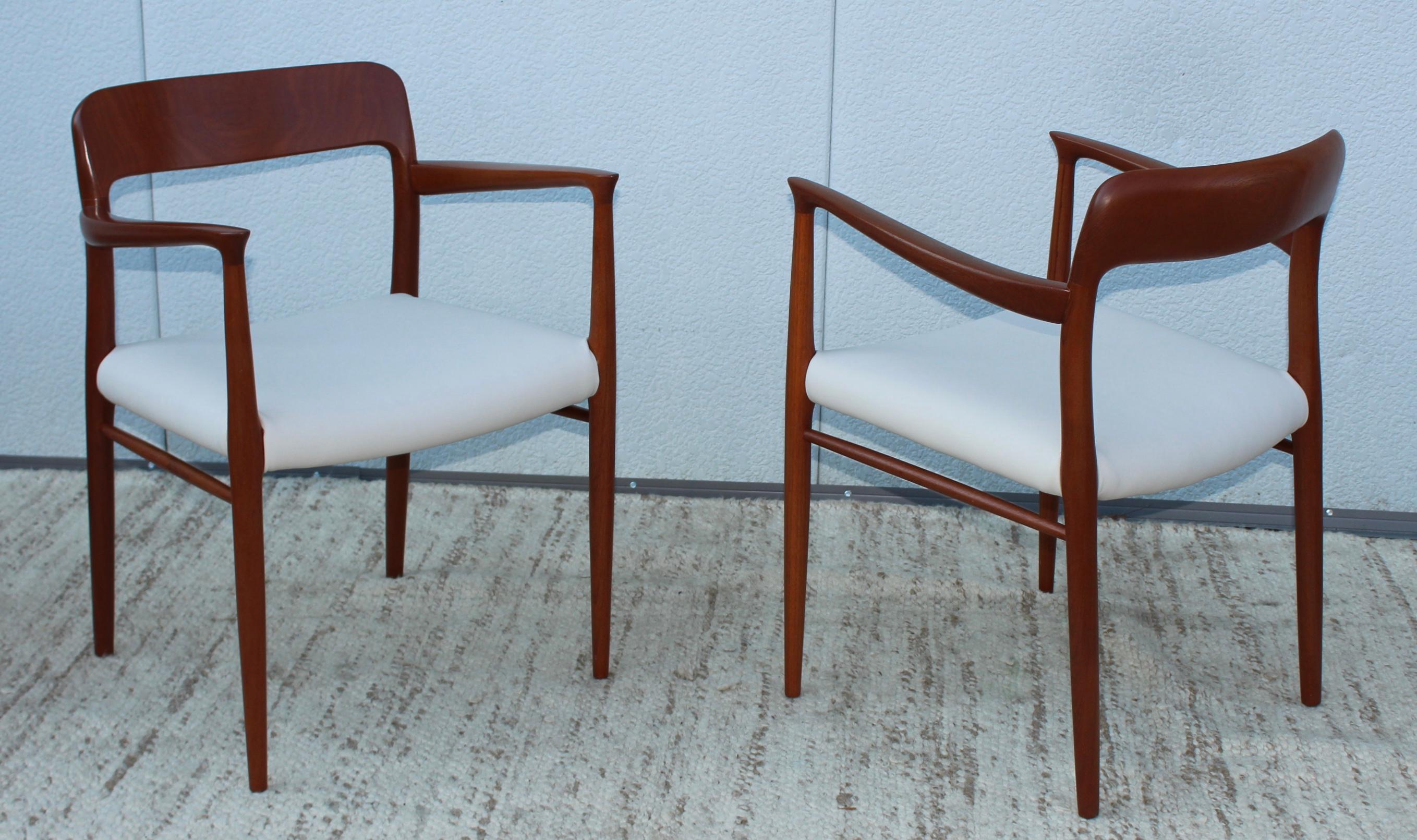 Mid-20th Century Niels Otto Moller Model 75 Teak and Leather Dining Chairs