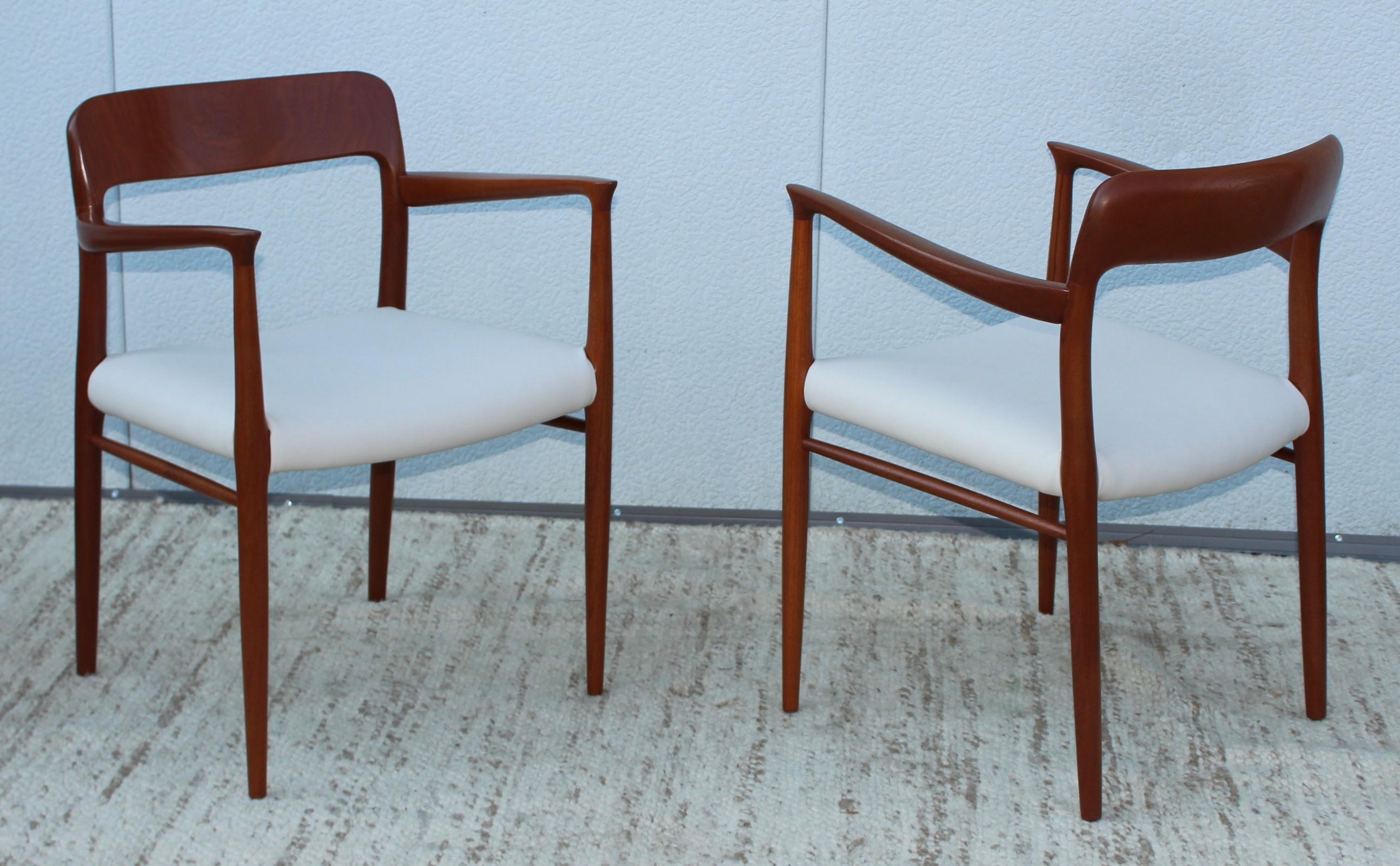 Niels Otto Moller Model 75 Teak and Leather Dining Chairs 2