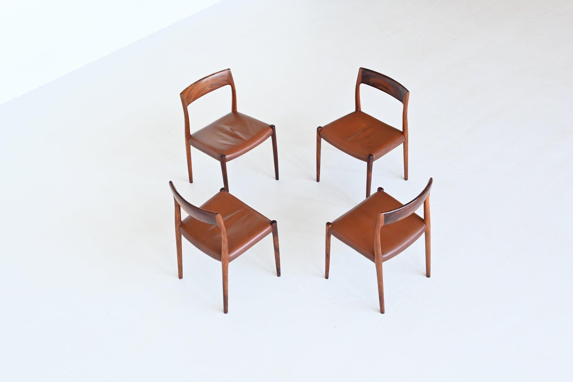 Niels Otto Moller Model 77 Dining Chairs Rosewood Denmark 1960 3