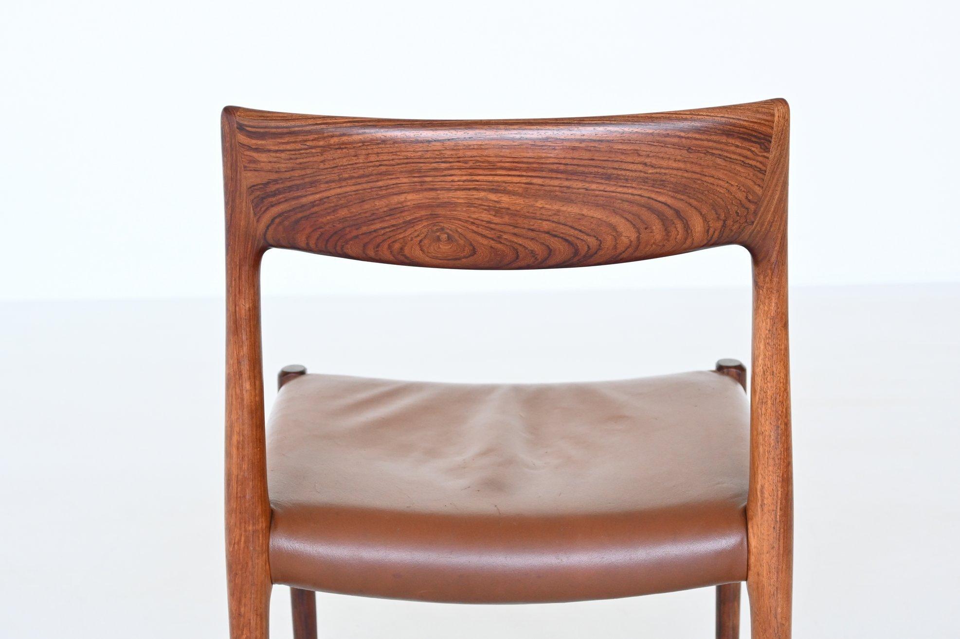 Niels Otto Moller Model 77 Dining Chairs Rosewood Denmark 1960 9