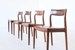 Niels Otto Moller Model 77 Dining Chairs Rosewood Denmark 1960
