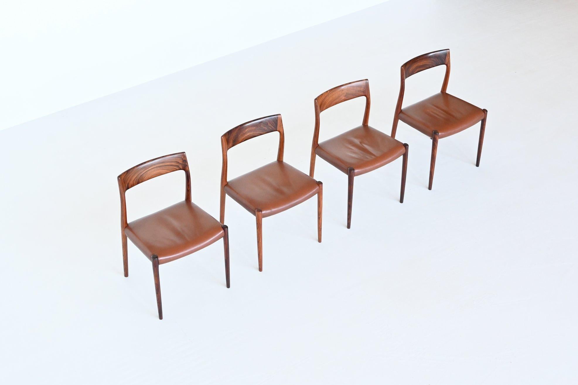 Mid-20th Century Niels Otto Moller Model 77 Dining Chairs Rosewood Denmark 1960