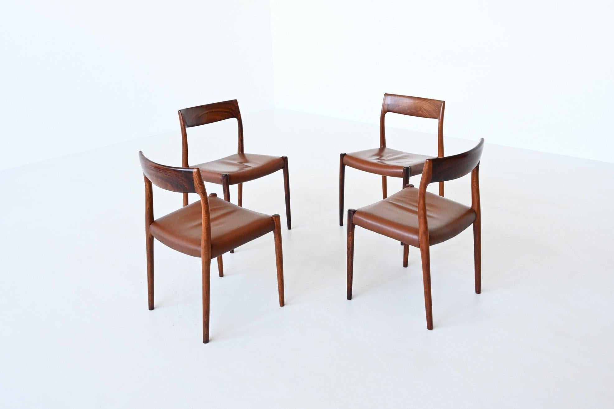 Niels Otto Moller Model 77 Dining Chairs Rosewood Denmark 1960 2