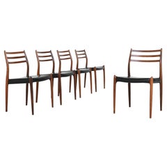 Niels Otto Moller model 78 dining chairs rosewood Denmark 1962