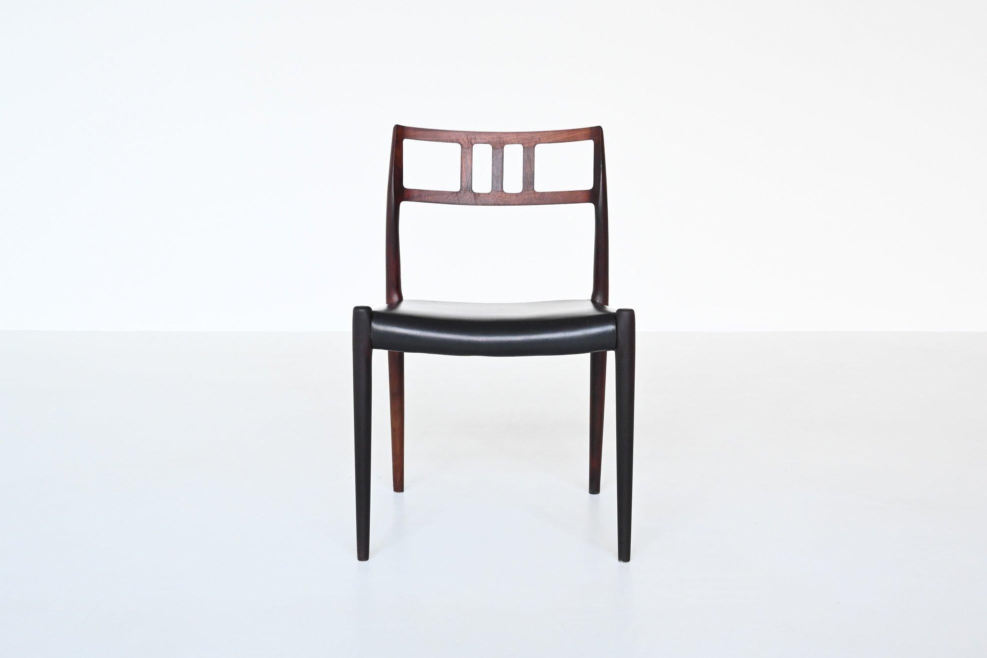 Mid-Century Modern Niels Otto Moller Model 79 Rosewood Dining Chair, Denmark, 1960