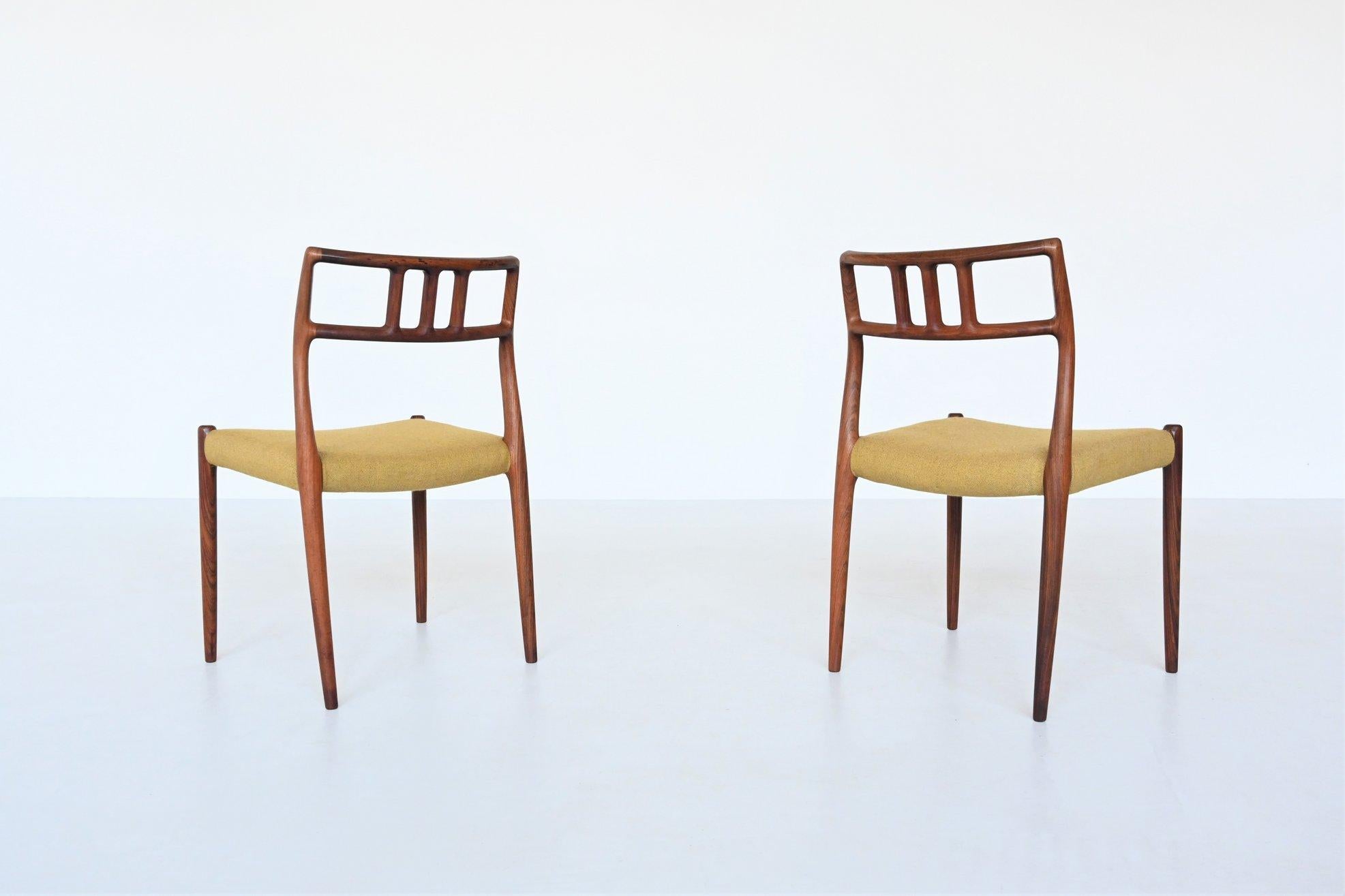 Niels Otto Moller Model 79 Rosewood Dining Chairs Denmark 1960 4