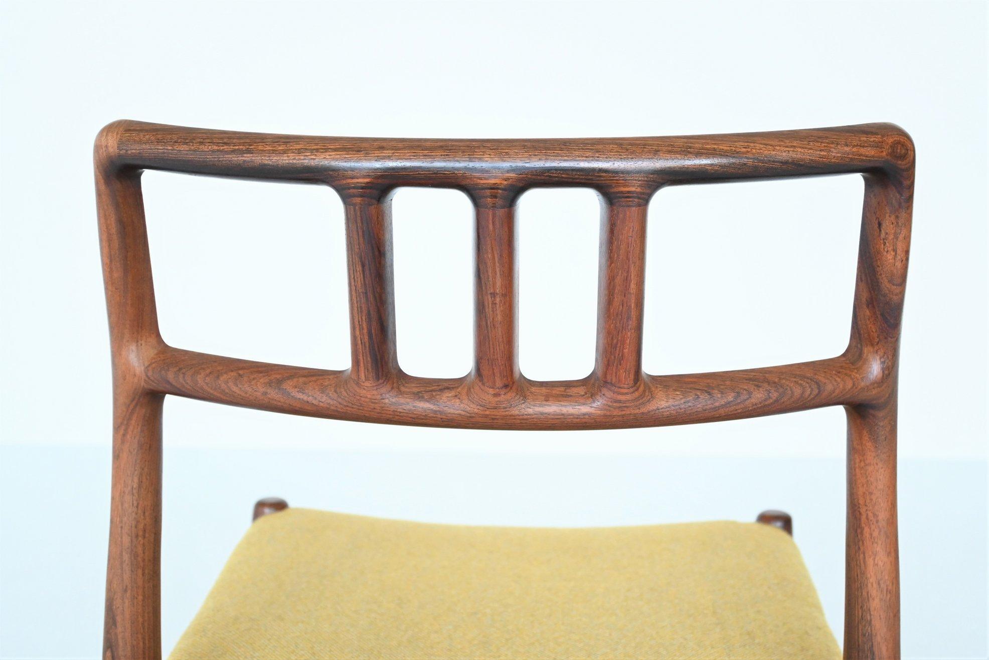Niels Otto Moller Model 79 Rosewood Dining Chairs Denmark 1960 8