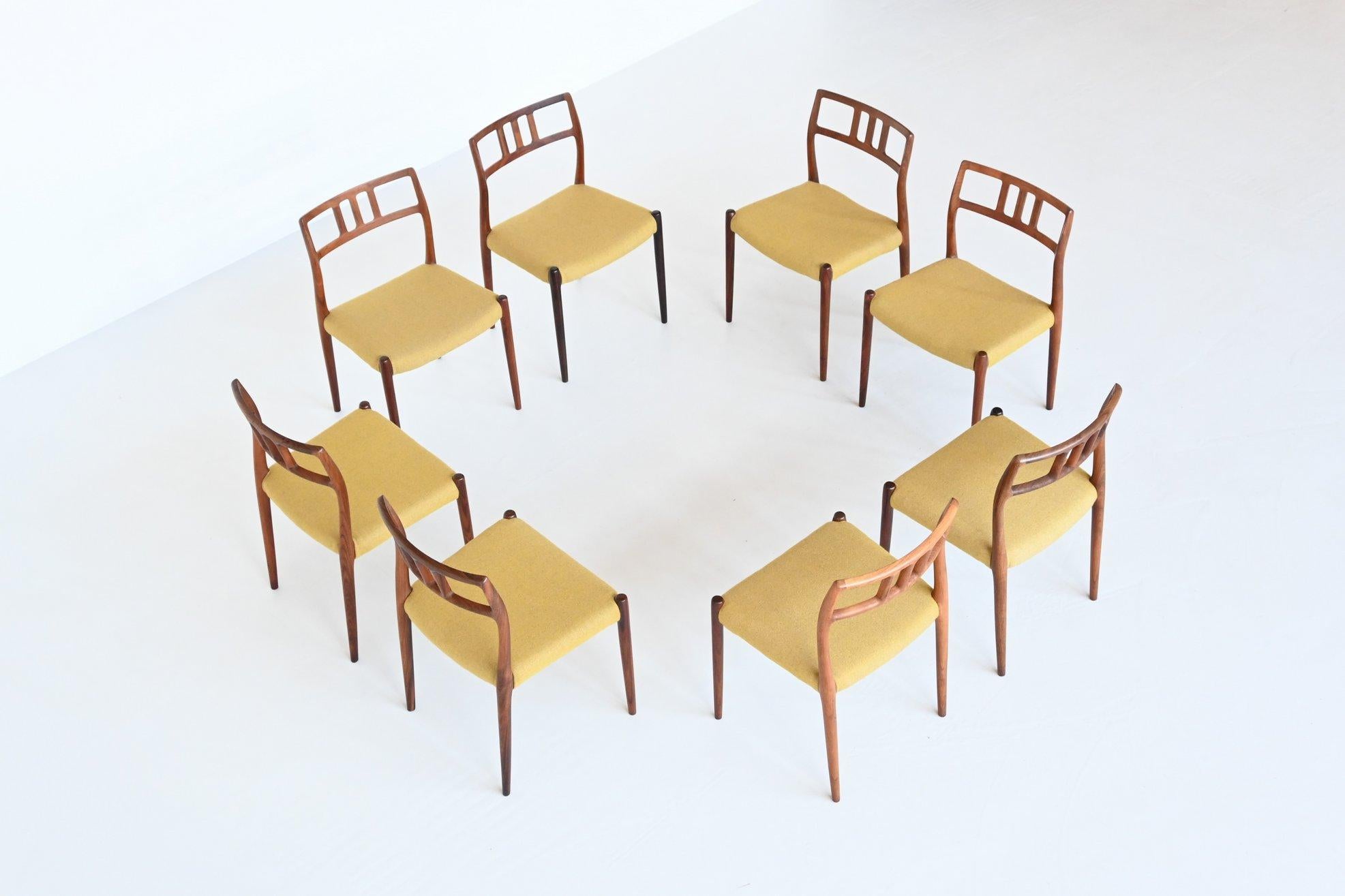 Niels Otto Moller Model 79 Rosewood Dining Chairs Denmark 1960 1
