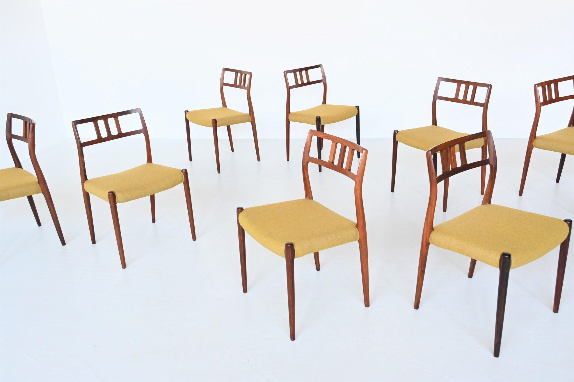Niels Otto Moller Model 79 Rosewood Dining Chairs Denmark 1960 2