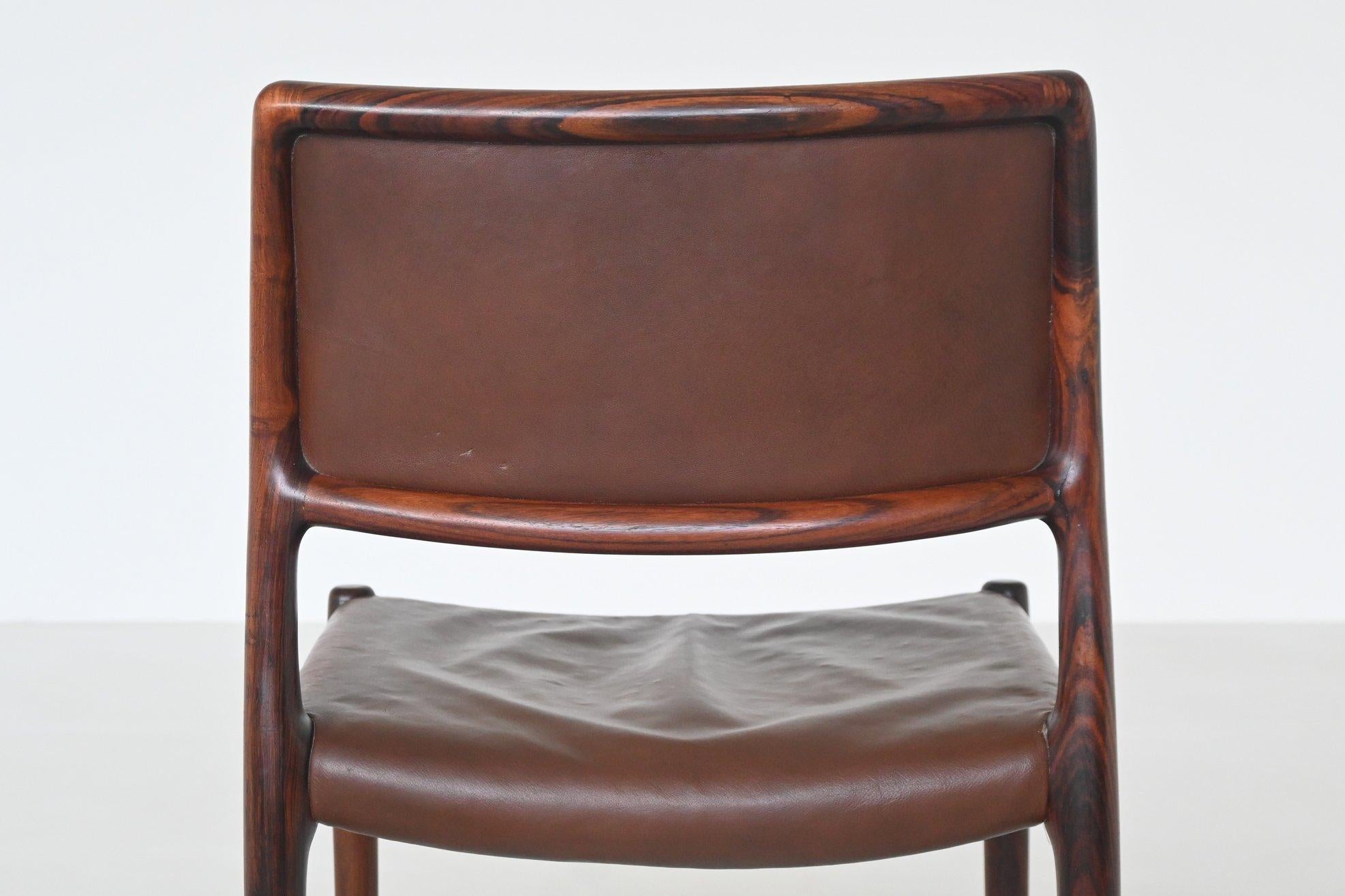 Sedie da pranzo Niels Otto moller modello 80 in palissandro Danimarca 1960 in vendita 7