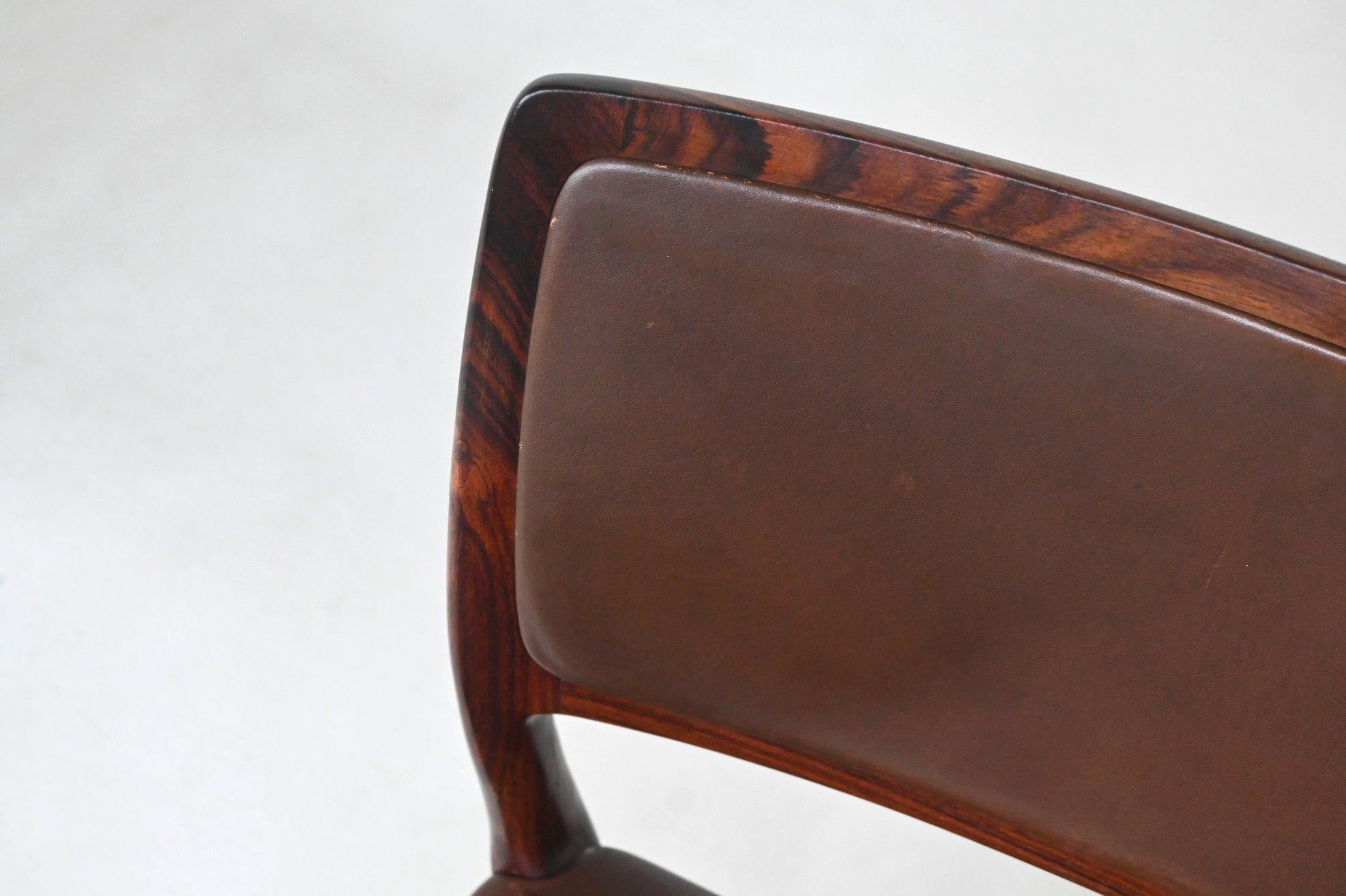 Sedie da pranzo Niels Otto moller modello 80 in palissandro Danimarca 1960 in vendita 8