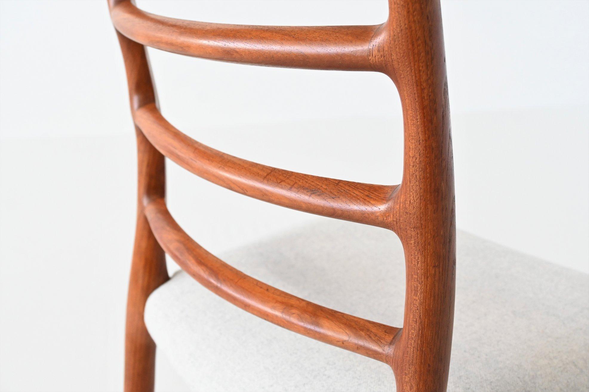 Niels Otto Moller Model 82 Teak Dining Chairs J.L. Moller Mobelfabrik Denmark 19 4