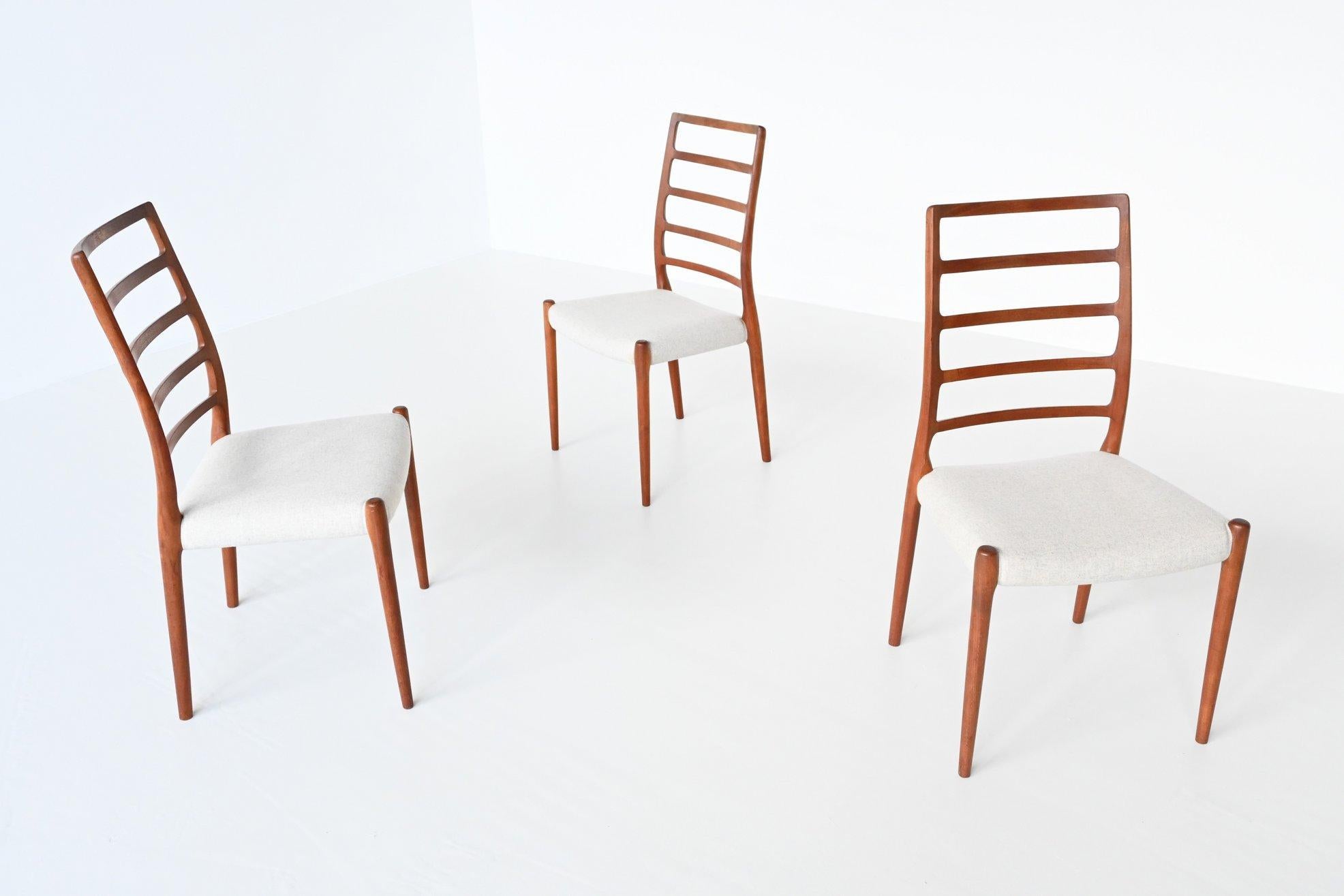 Danish Niels Otto Moller Model 82 Teak Dining Chairs J.L. Moller Mobelfabrik Denmark 19