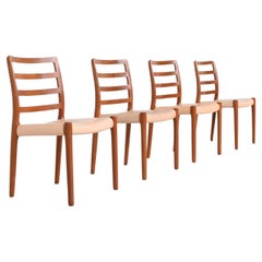 Niels Otto Moller model 85 dining chairs in teak Denmark 1960