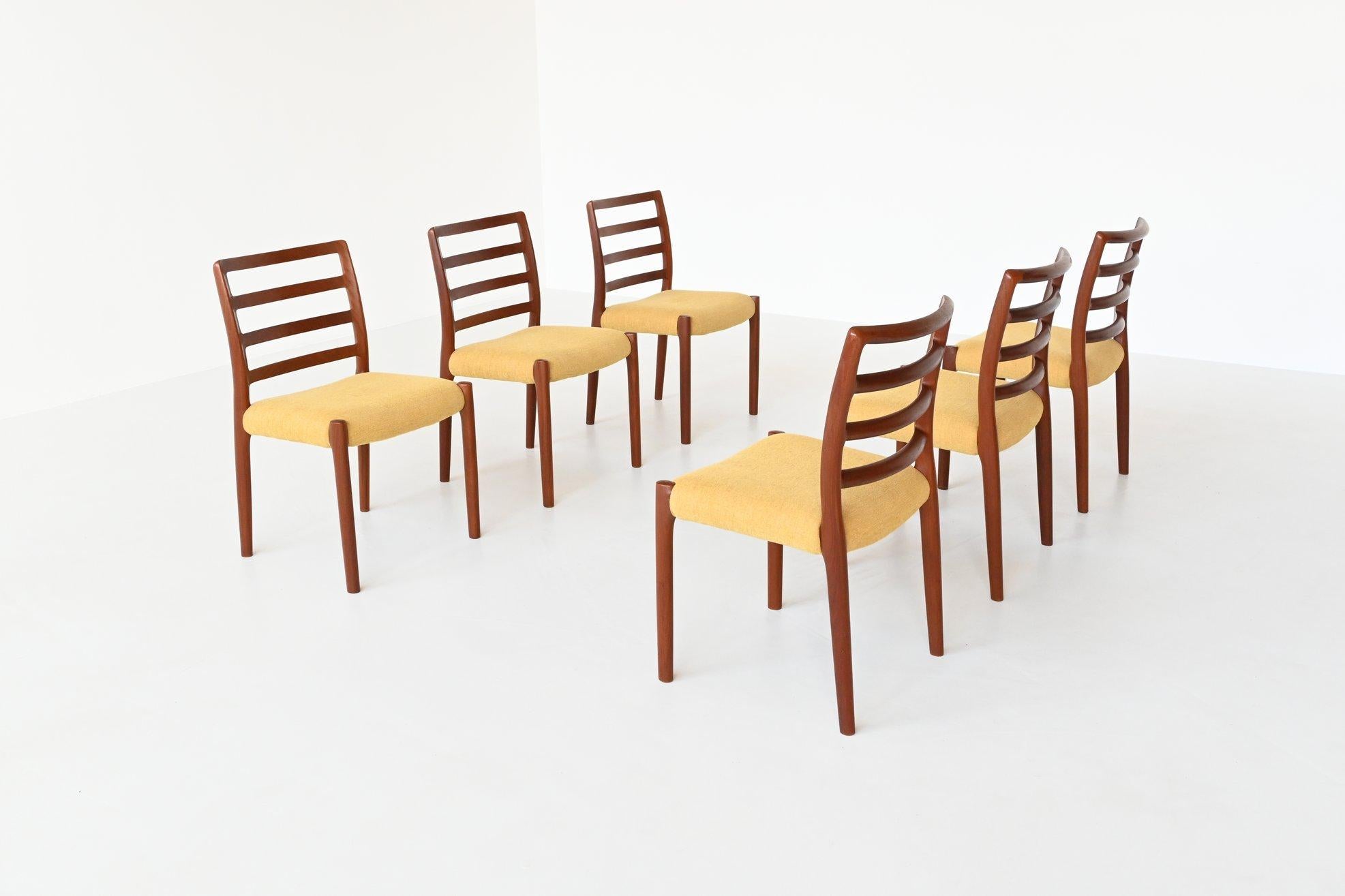 Niels Otto Moller Model 85 Dining Chairs Teak, Denmark, 1960 1