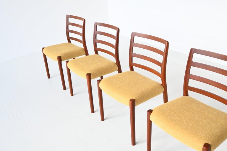 Mid-20th Century Niels Otto Moller Model 85 Dining Chairs Teak, Denmark, 1960 For Sale