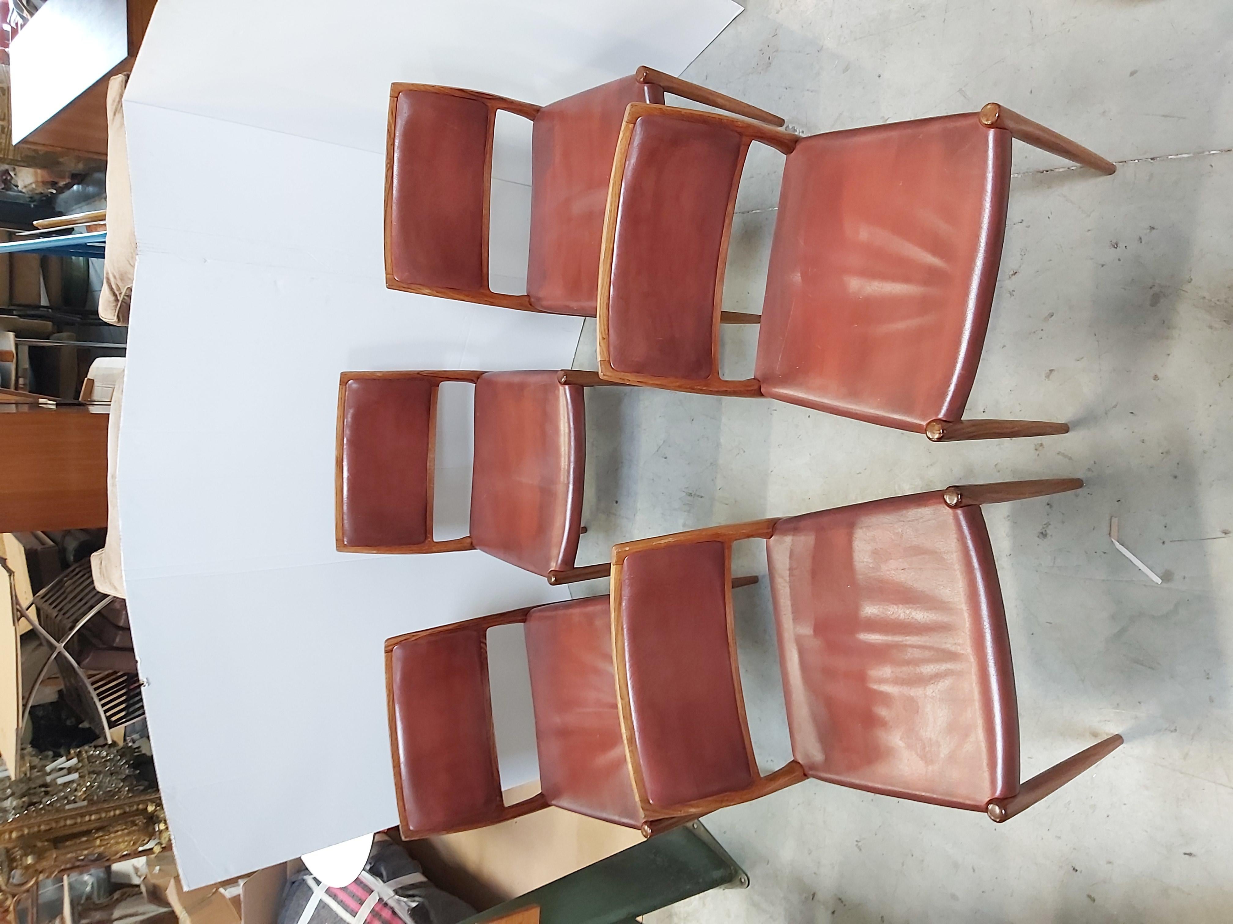 Niels Otto Moller Rosewood Armchair Mod N° 80 Set of 5 available For Sale 2