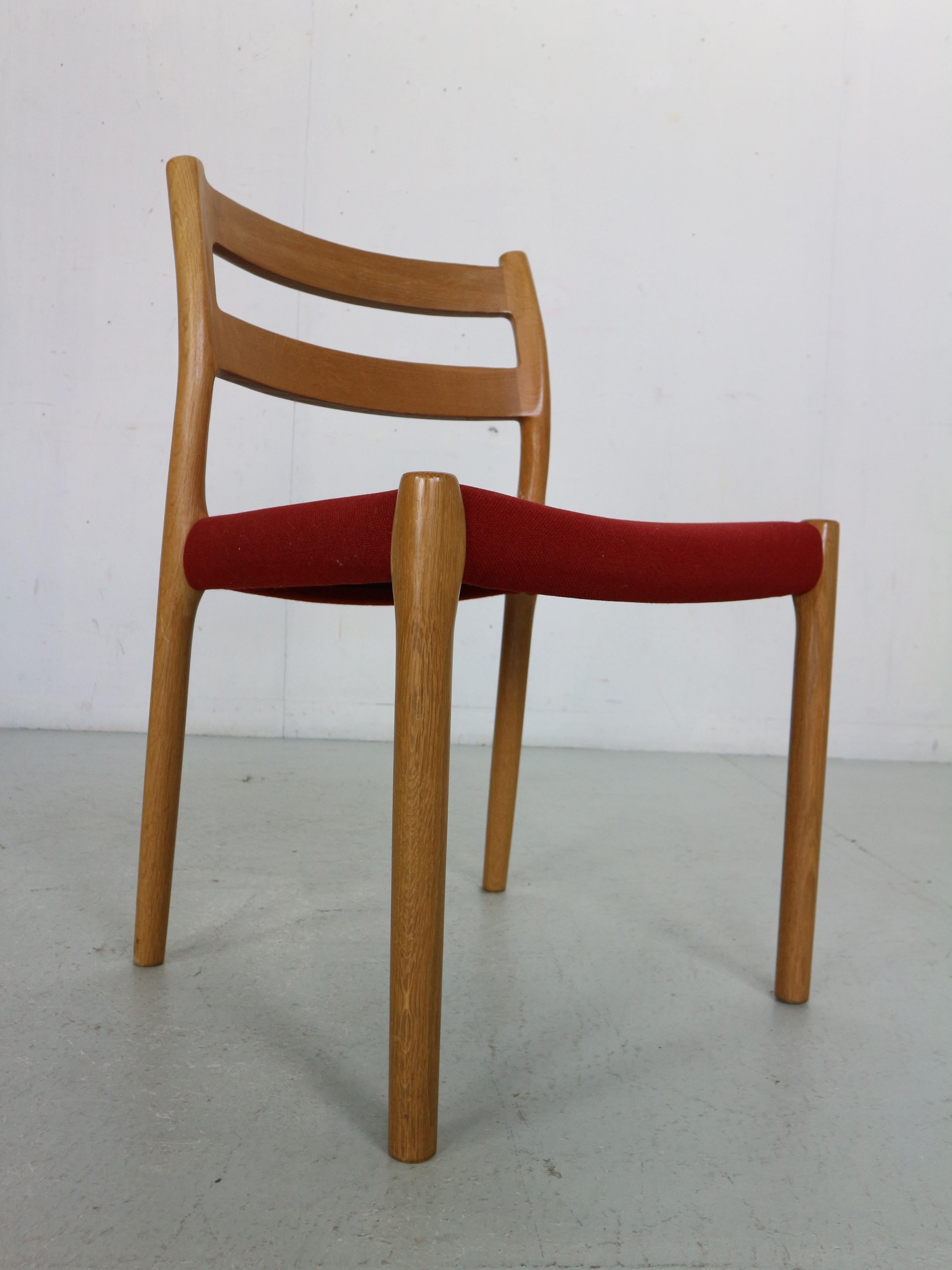 Niels Otto Moller Set of 4 Dining Chairs Model-84 for Højbjerg, Denmark 1970s For Sale 3