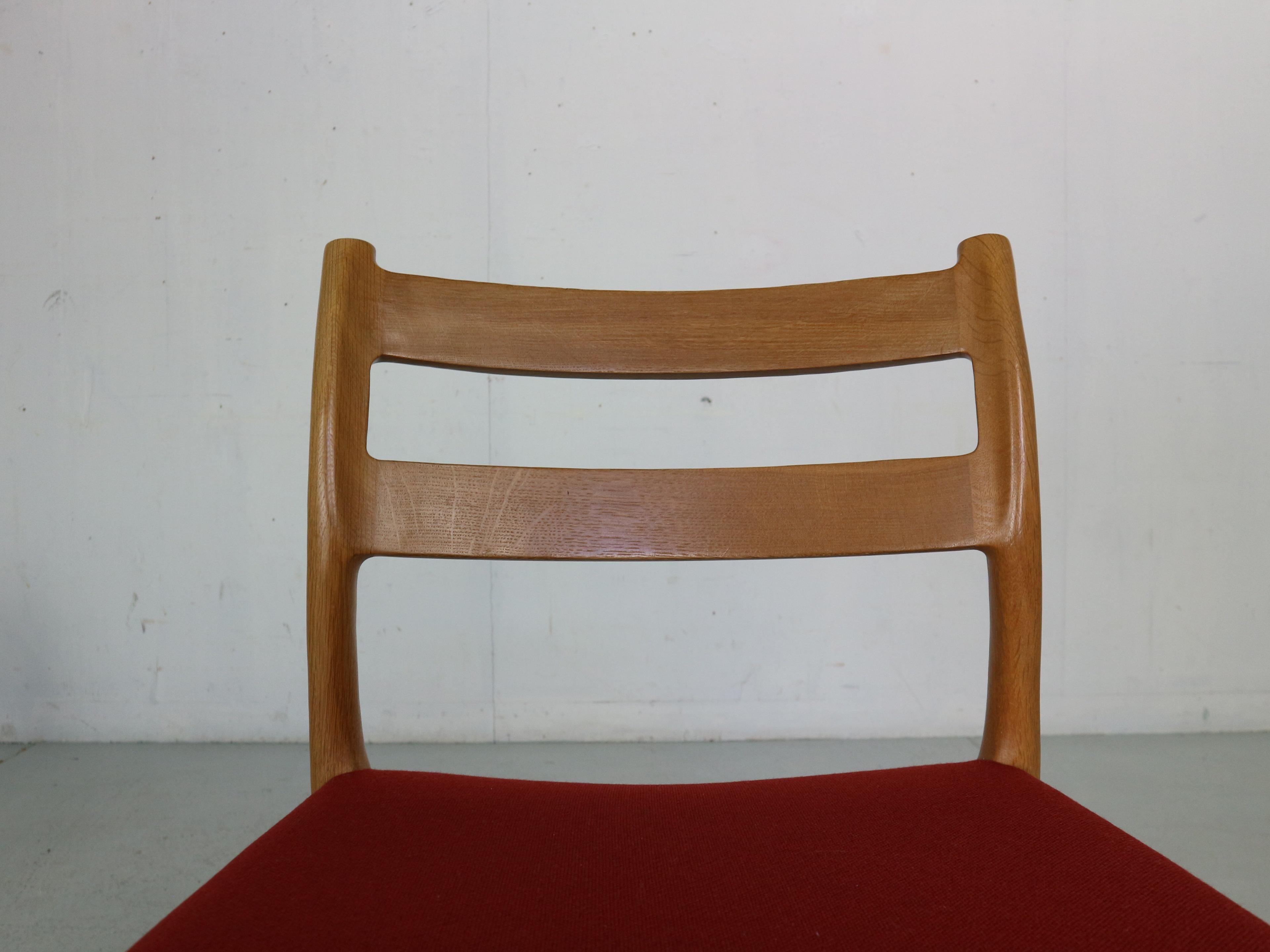 Niels Otto Moller Set of 4 Dining Chairs Model-84 for Højbjerg, Denmark 1970s For Sale 7