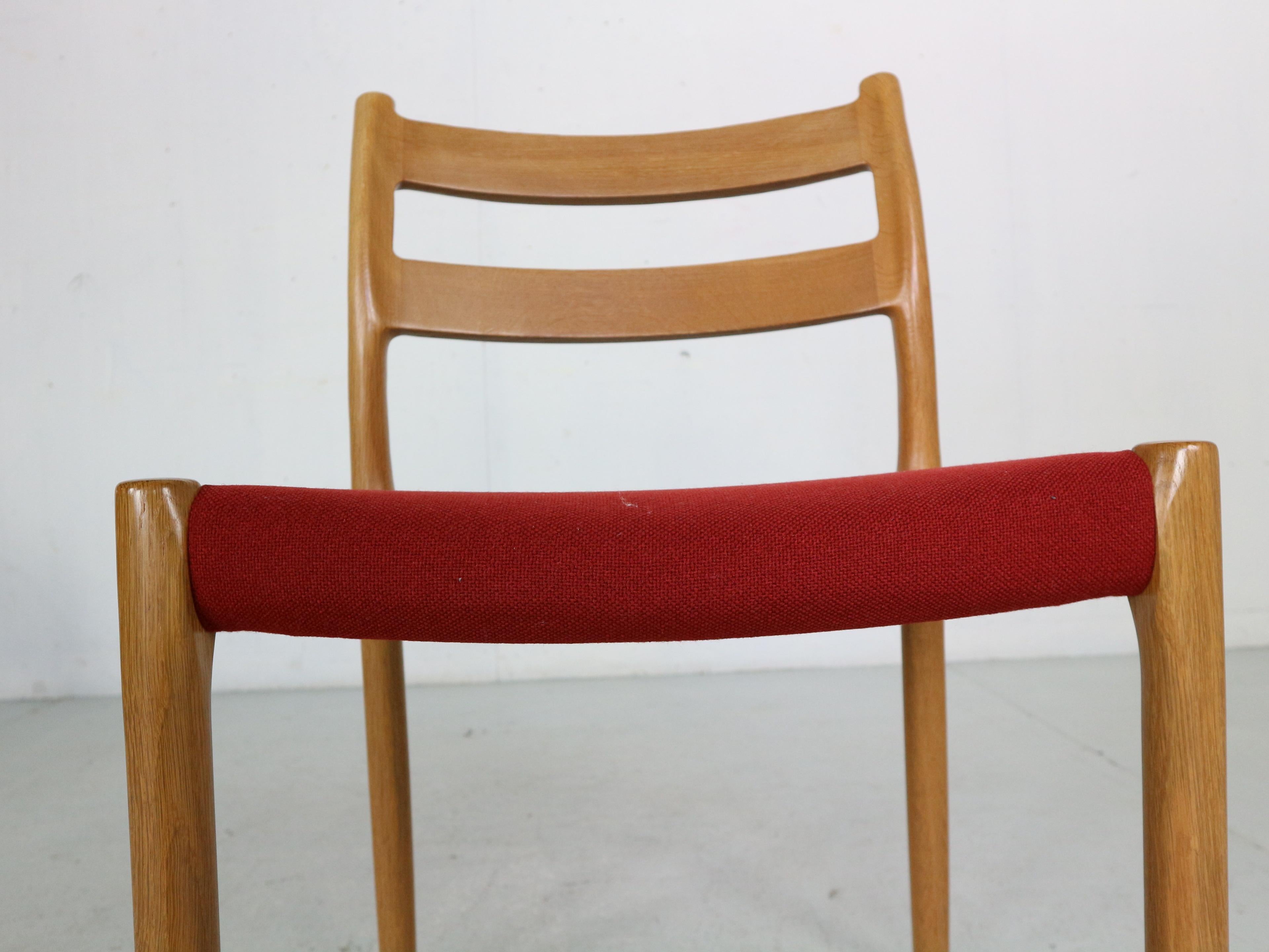 Niels Otto Moller Set of 4 Dining Chairs Model-84 for Højbjerg, Denmark 1970s For Sale 8