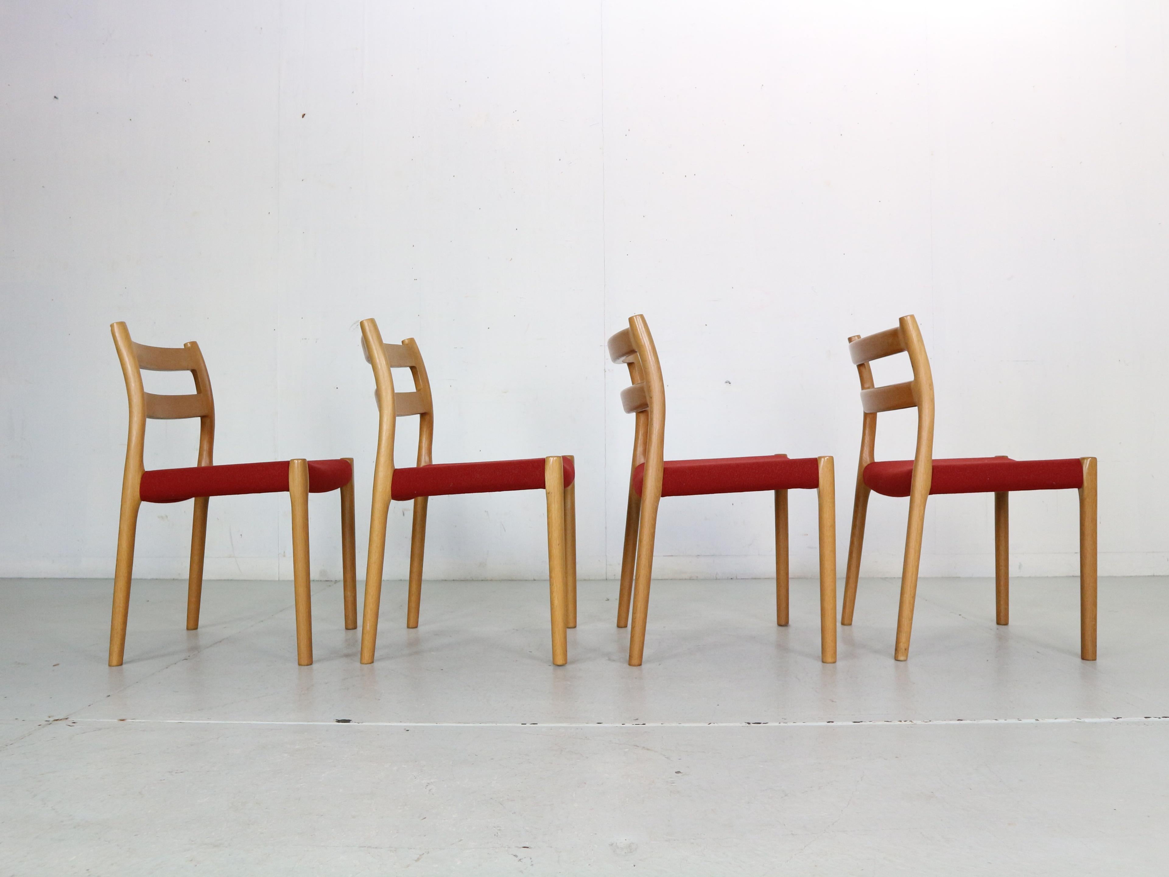 Niels Otto Moller Set of 4 Dining Chairs Model-84 for Højbjerg, Denmark 1970s For Sale 1