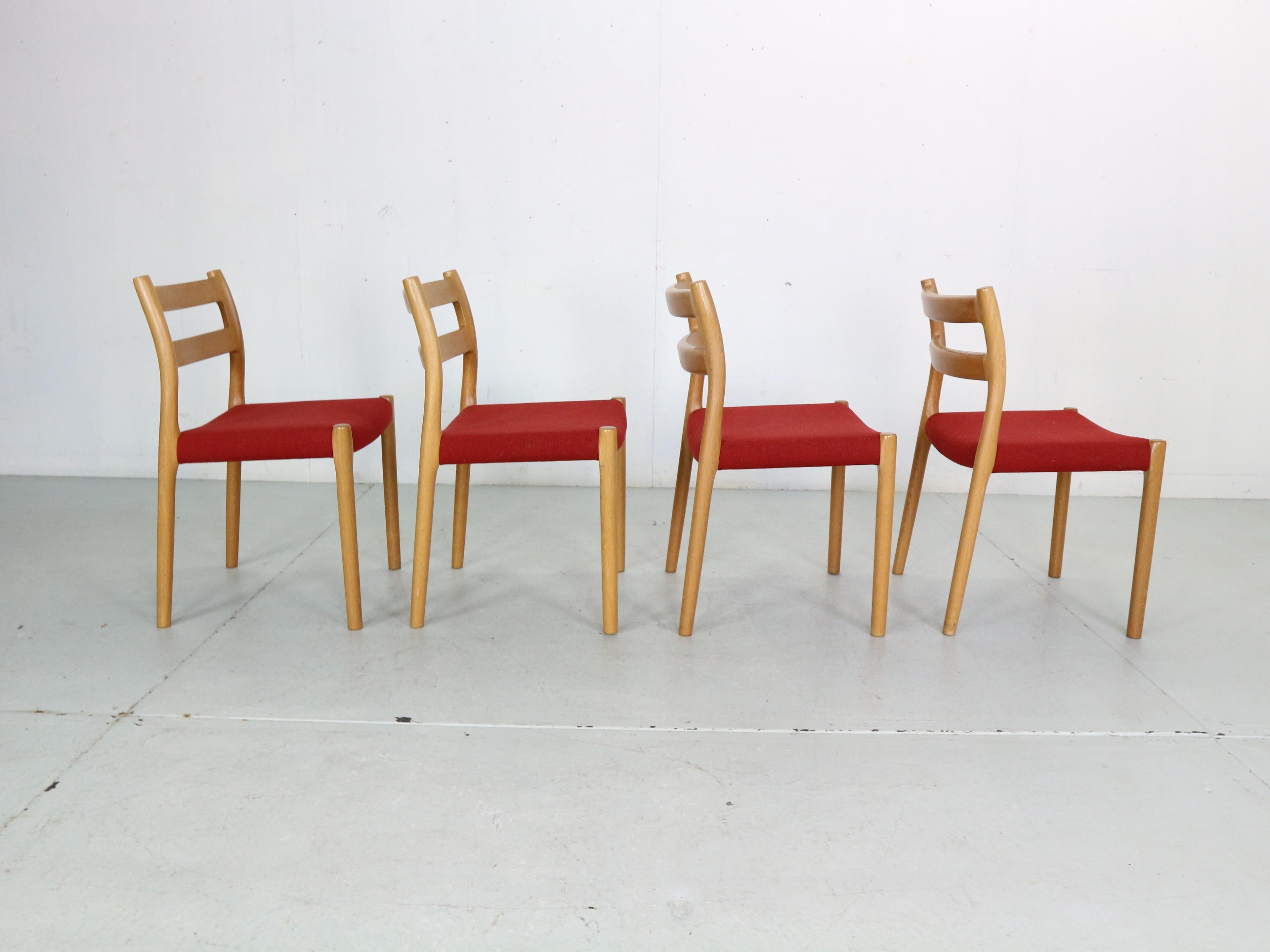 Niels Otto Moller Set of 4 Dining Chairs Model-84 for Højbjerg, Denmark 1970s For Sale 2