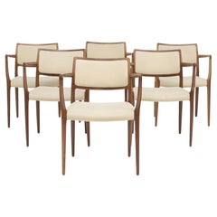 Vintage Niels Otto Moller, Set of 6 Dinning Armchairs Model 65