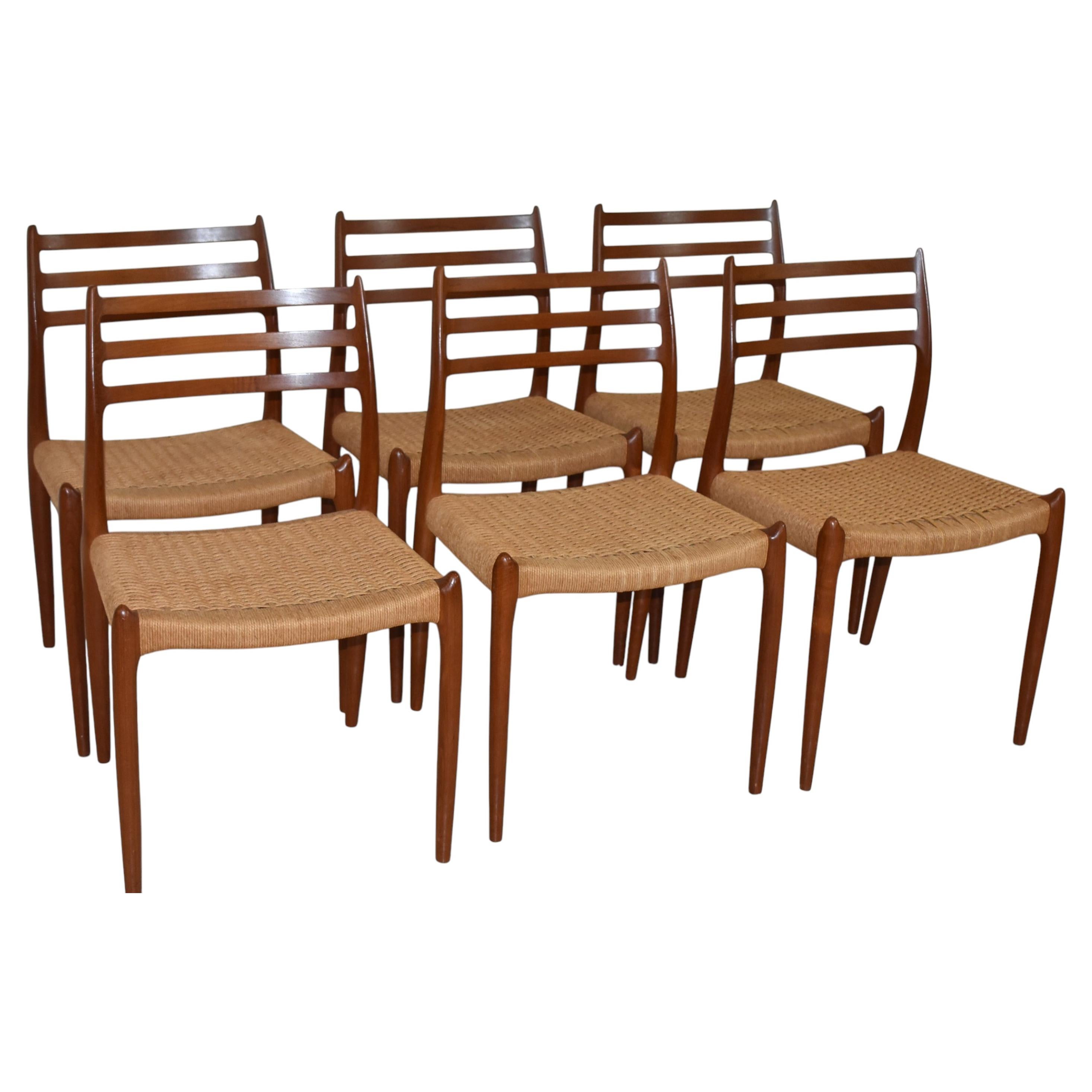 Niels Otto Moller Teak Chairs Model 78
