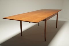 Niels Otto Moller Teak Draw Leaf Dining Table Scandinavian Modern Midcentury