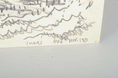 Niels Prip Hansen. Drawing on paper. Landscape, Vosnæs. 1973