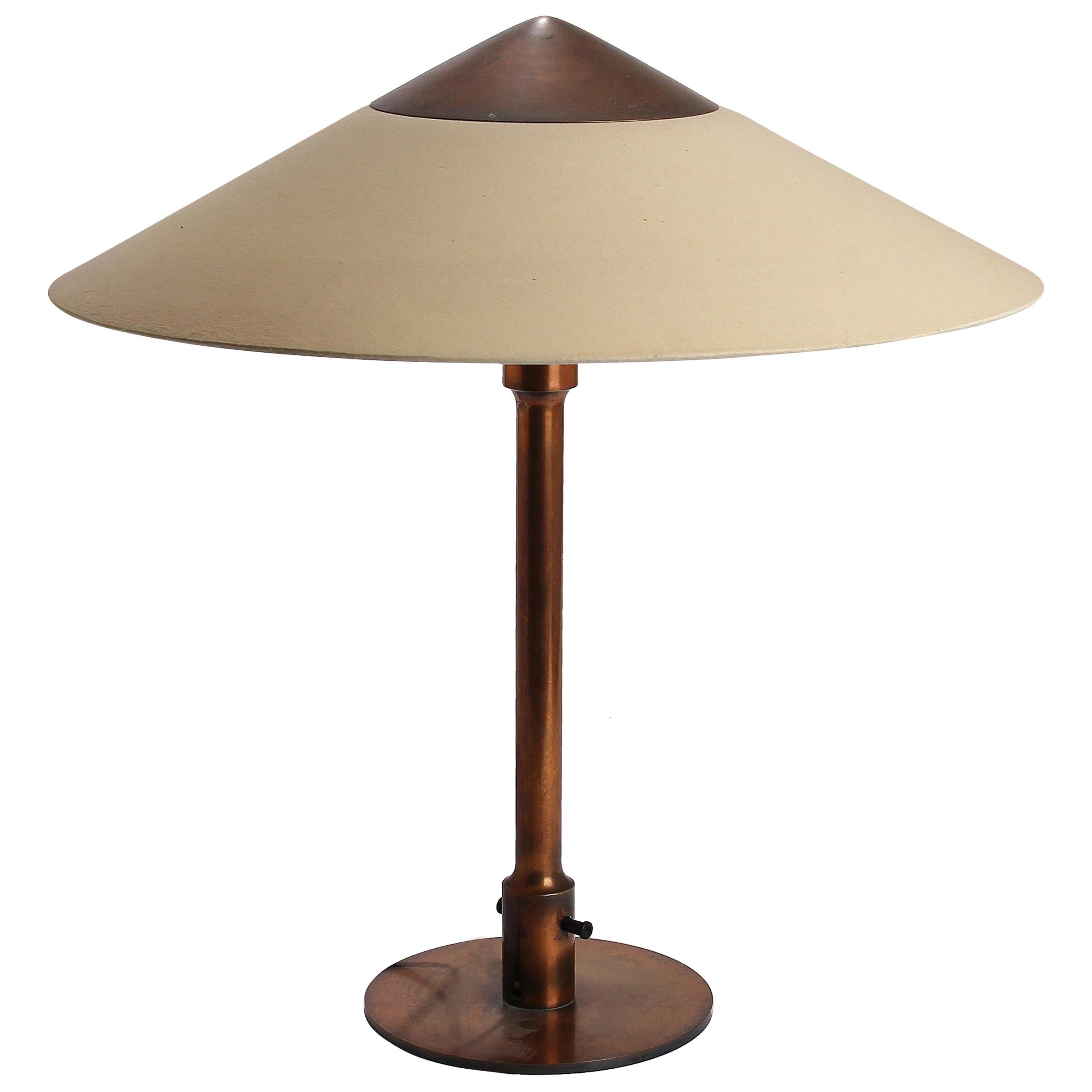 Niels Rasmusen Thykier, "T3 Major", Table Lamp Made of Browned Brass For Sale