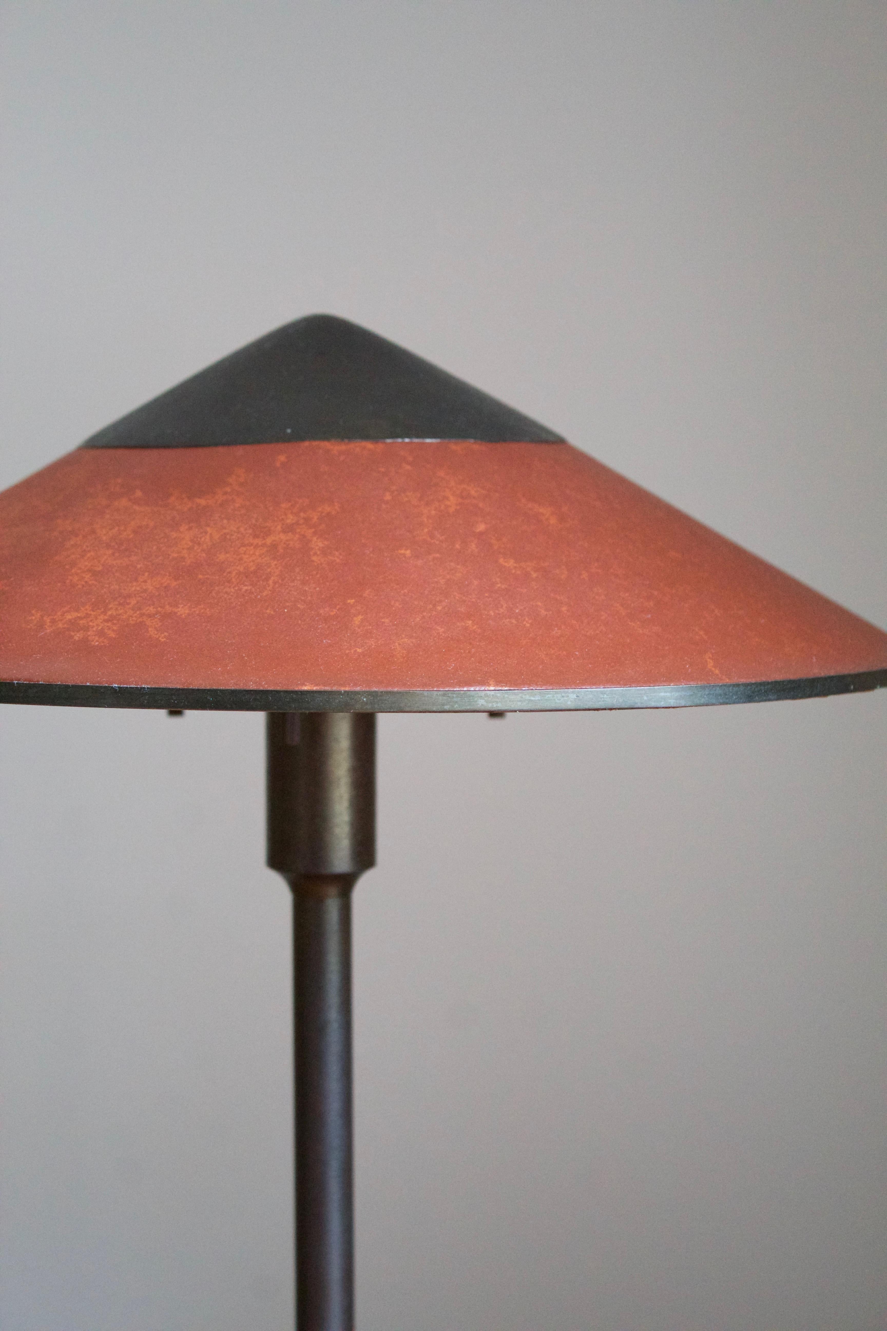 Scandinavian Modern Niels Rasmussen Thykier, Early Table Lamp, Brass, Waxed paper, Denmark, 1930s