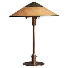 Niels Rasmussen Thykier, Early Table Lamp, Copper, Waxed paper, Denmark, 1930s
