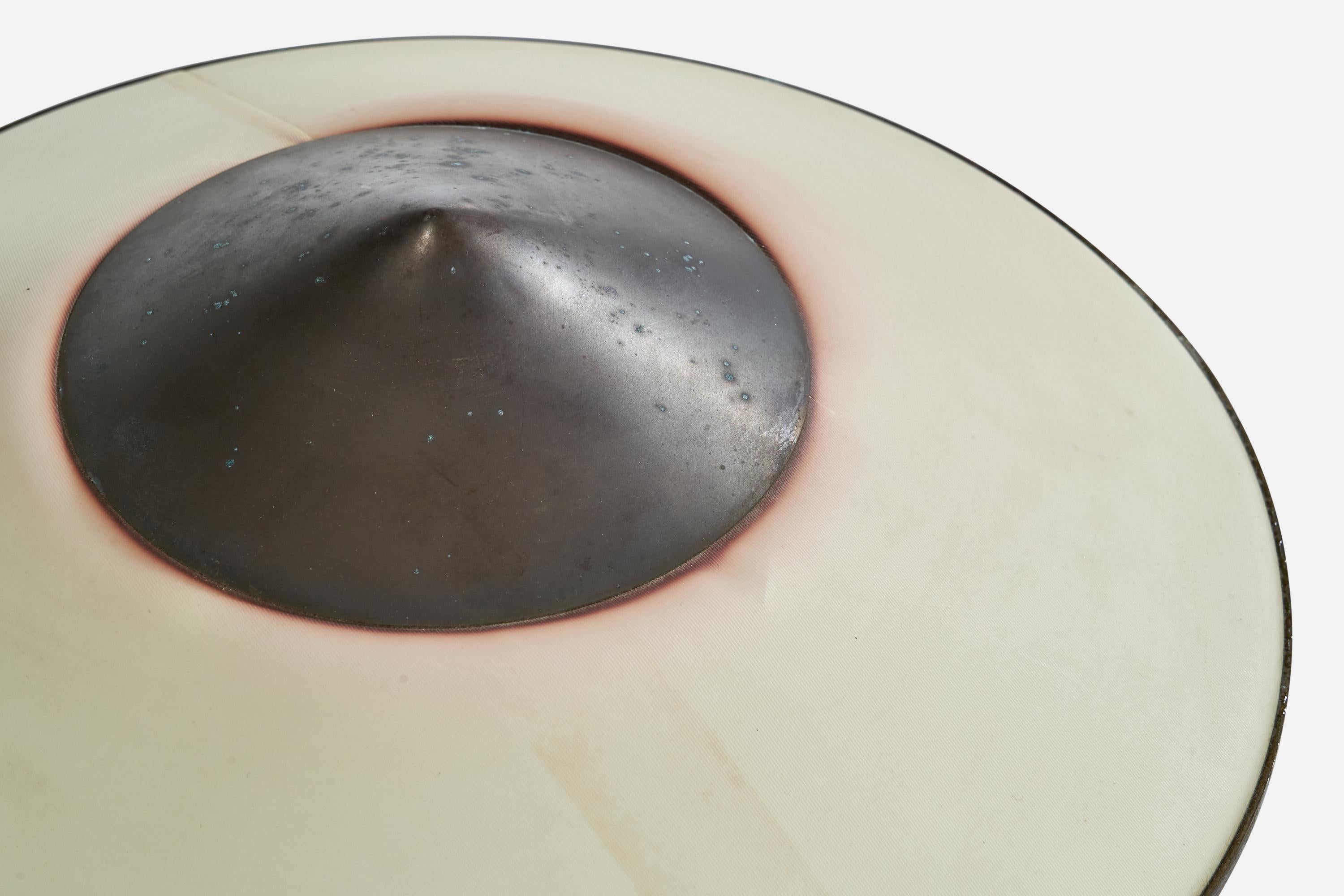 Niels Rasmussen Thykier, Table Lamp, Copper, Brass, Paper, Denmark, 1930s In Fair Condition For Sale In High Point, NC