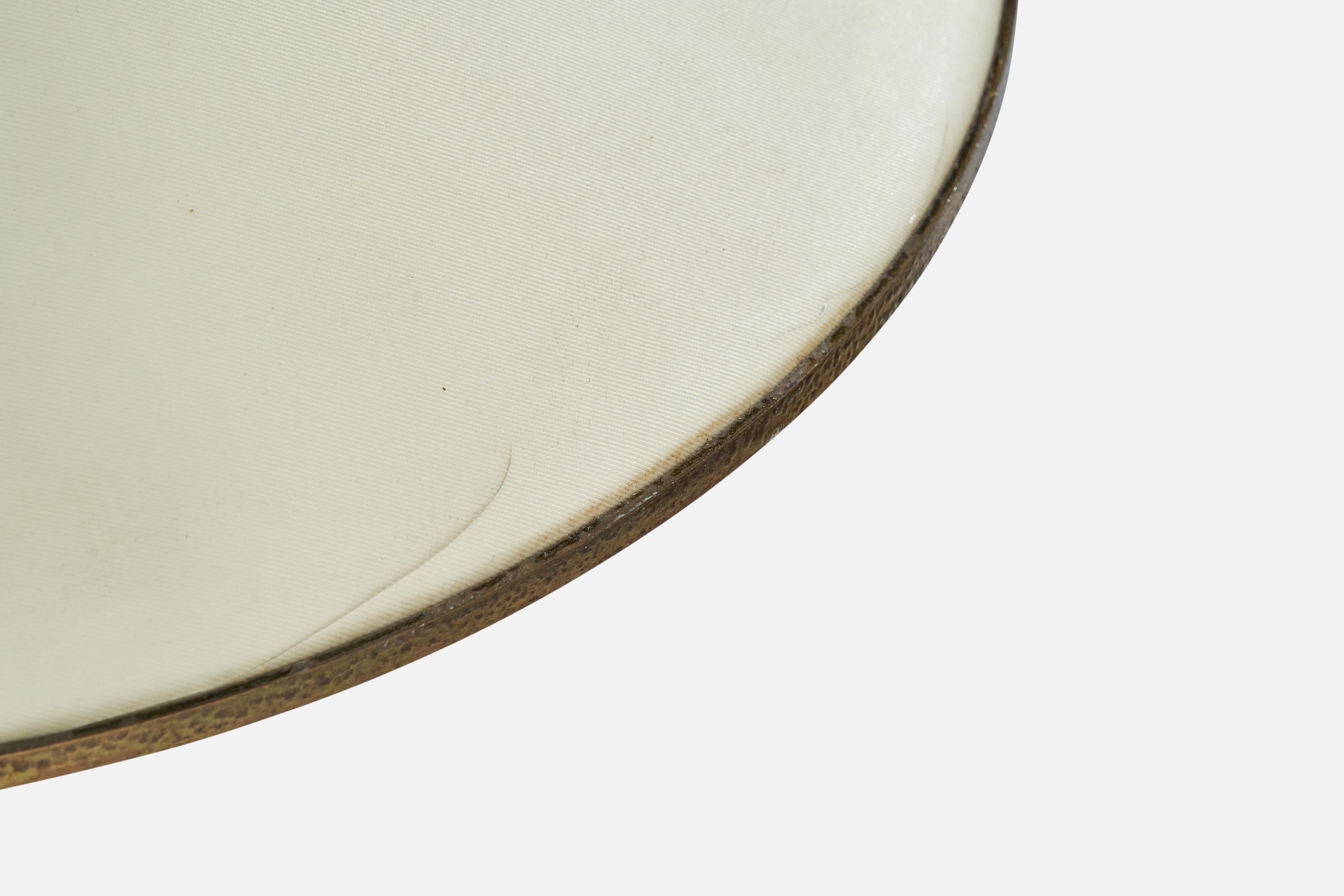 Mid-20th Century Niels Rasmussen Thykier, Table Lamp, Copper, Brass, Paper, Denmark, 1930s For Sale