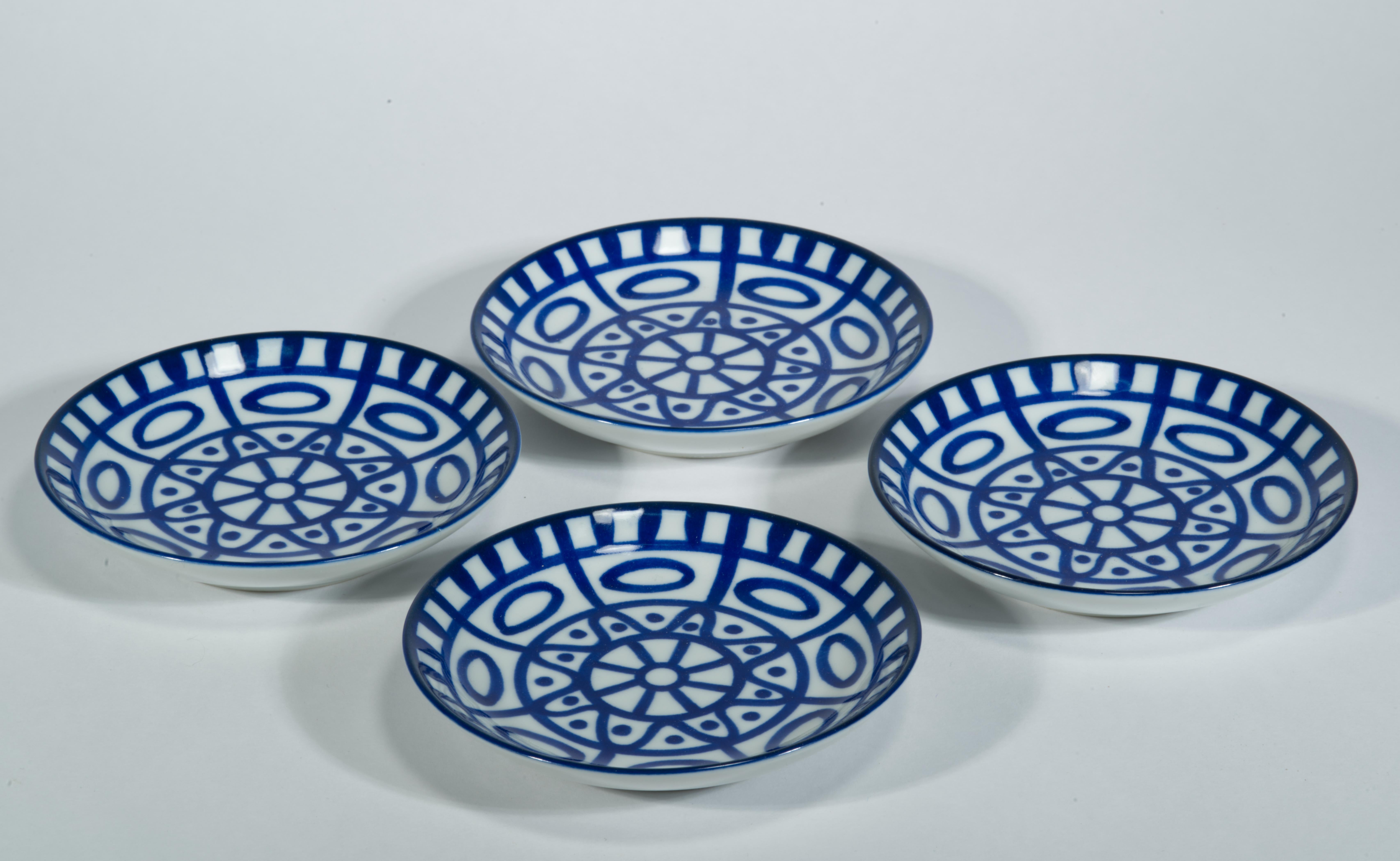 Niels Refsgaard for Dansk Arabesque Set of 4 Porcelain Coasters Glaseado en venta