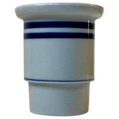 Niels Refsgaard Stoneware Vase with Blue Stripes for Danish Design Ltd.