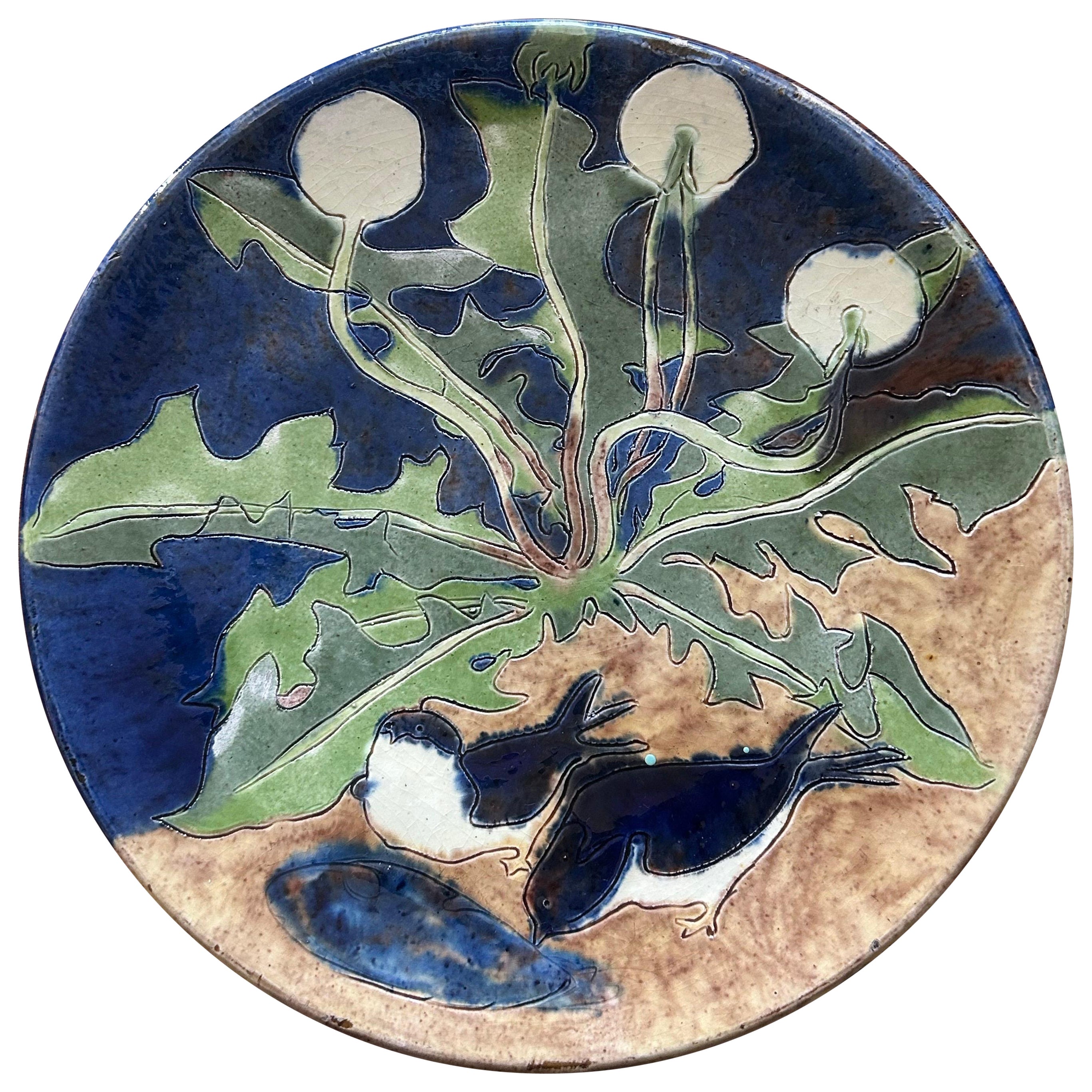 Niels Skovgaard (1858-1938) Rare plat en céramique. Danemark, C.C. 1887.