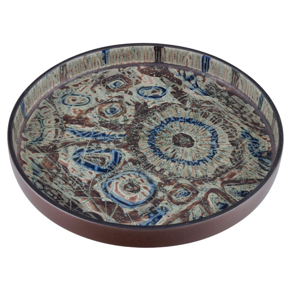 Niels Thorsson for Royal Copenhagen. Low "Baca" bowl in earthenware. For Sale