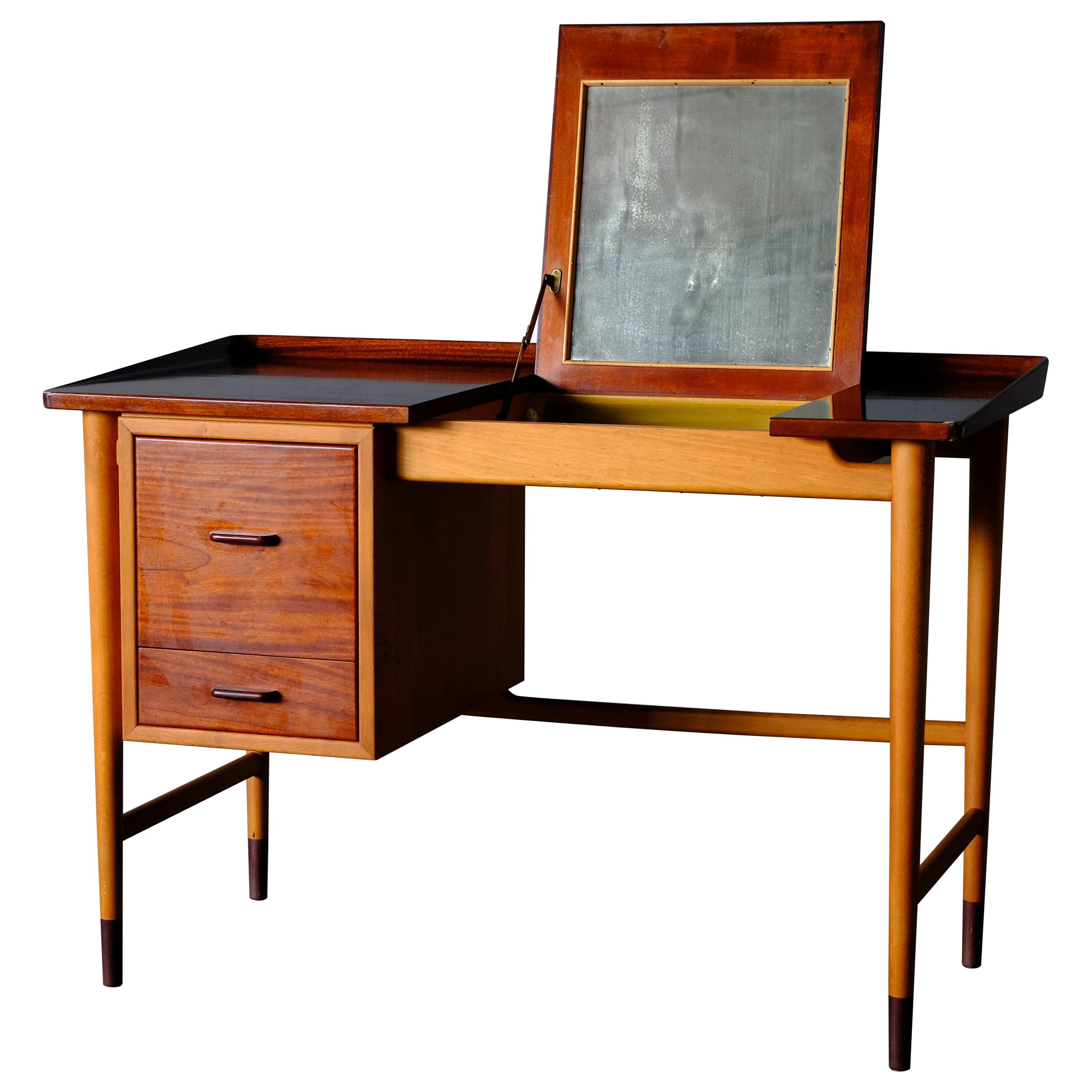 Niels Vodder, Beech and Mahogany Dressing Table