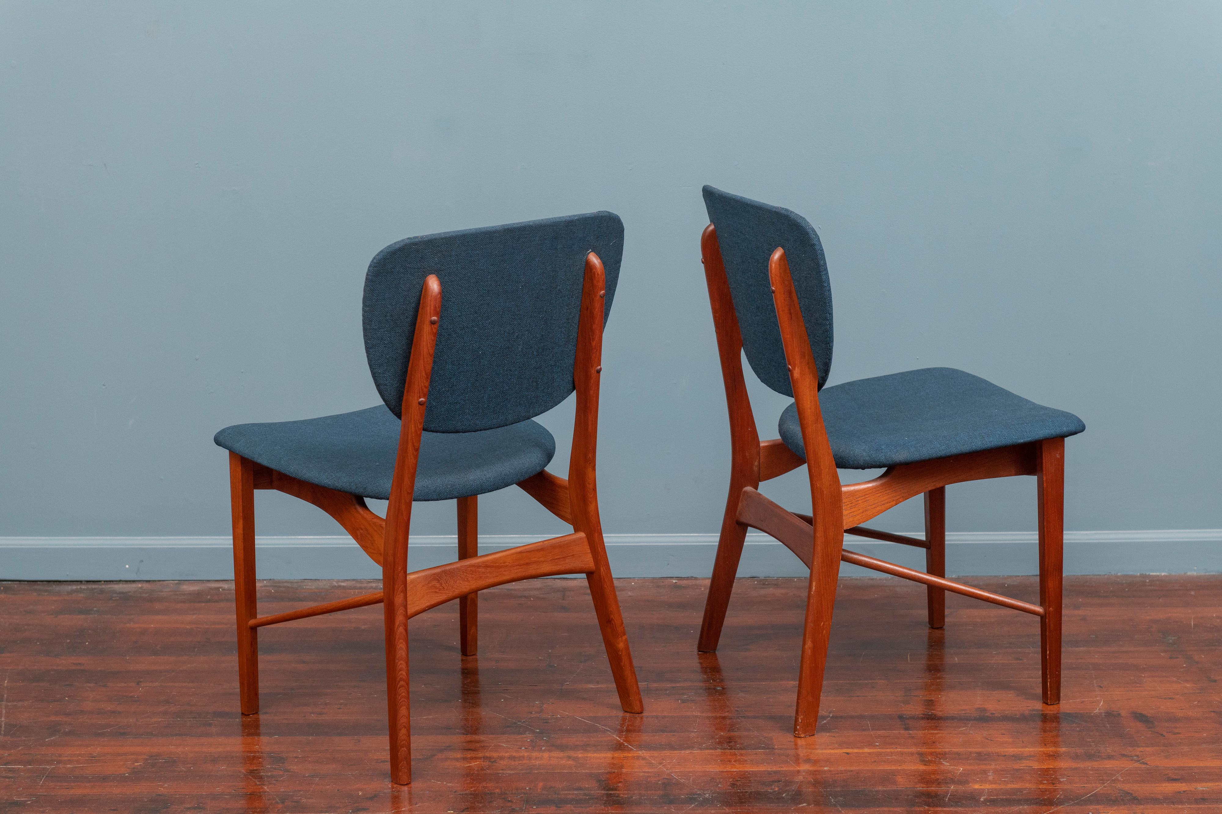 Chaises de salle à manger P. Vodder modèle PV55 pour Niels Vodder Bon état - En vente à San Francisco, CA