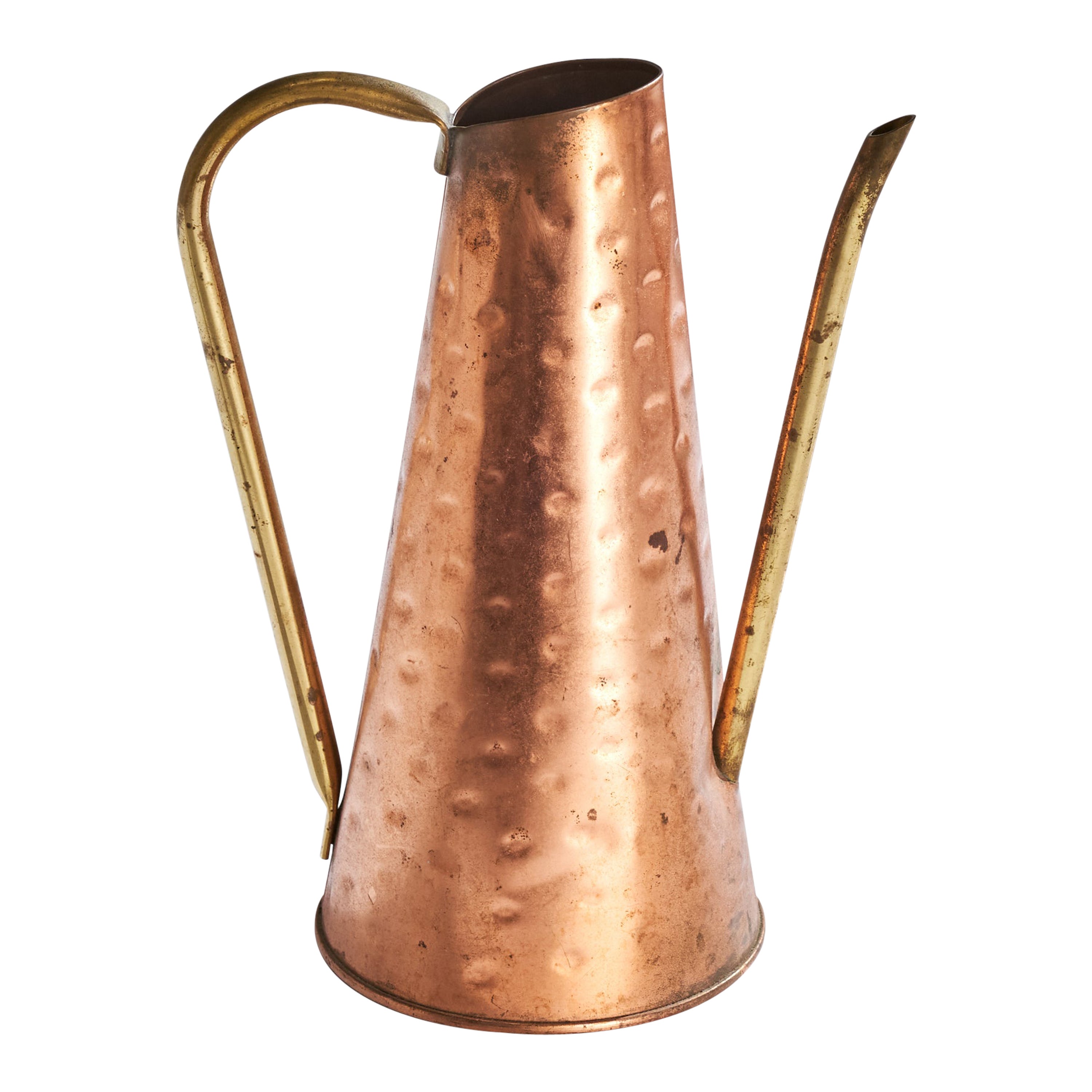 Nielsen, Pitcher, Brass, Copper, Denmark, 1950s