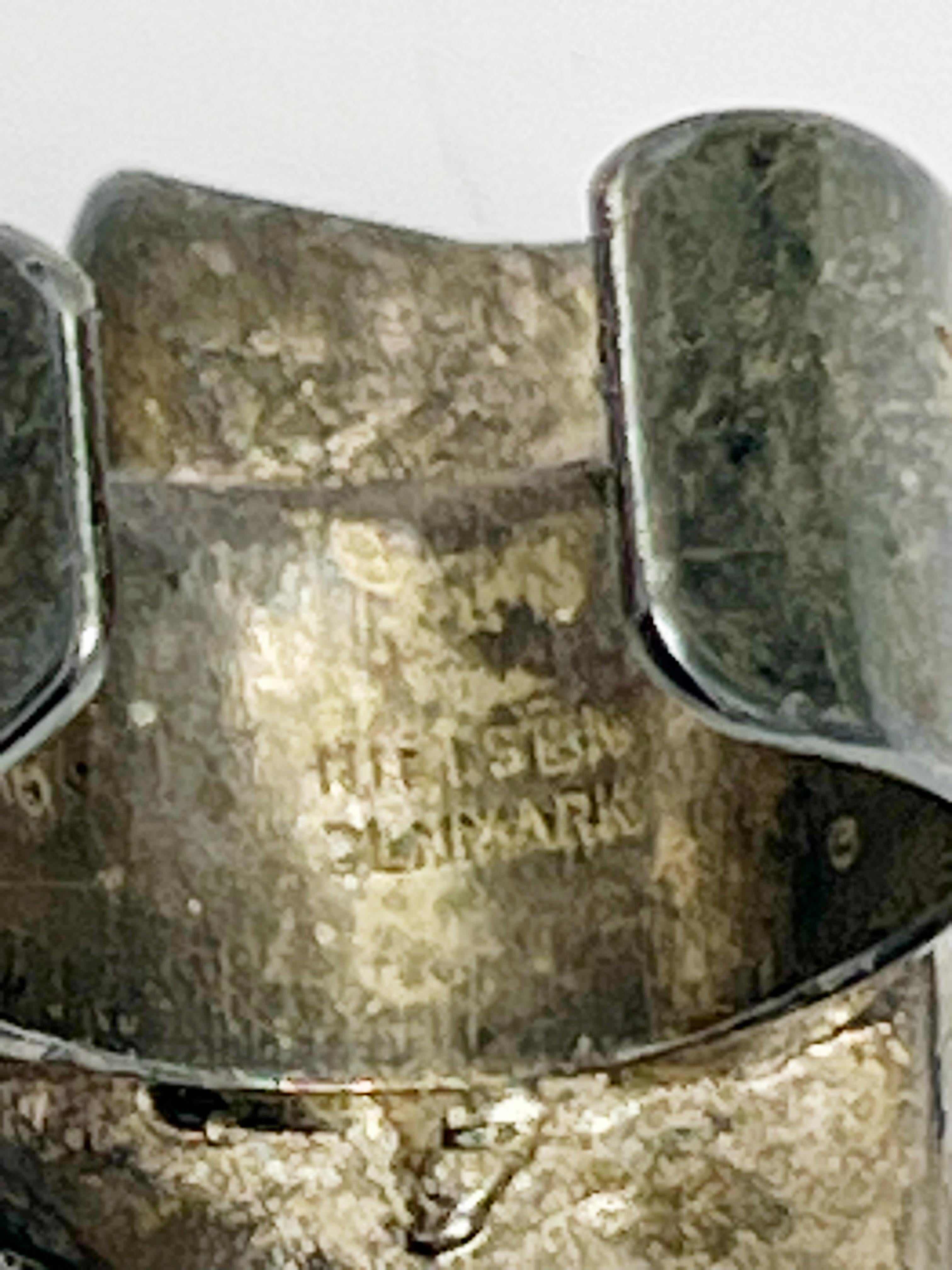 Nielsen Sterling Amethist Brutalist Mid Century Ring (bague du milieu du siècle) en vente 5
