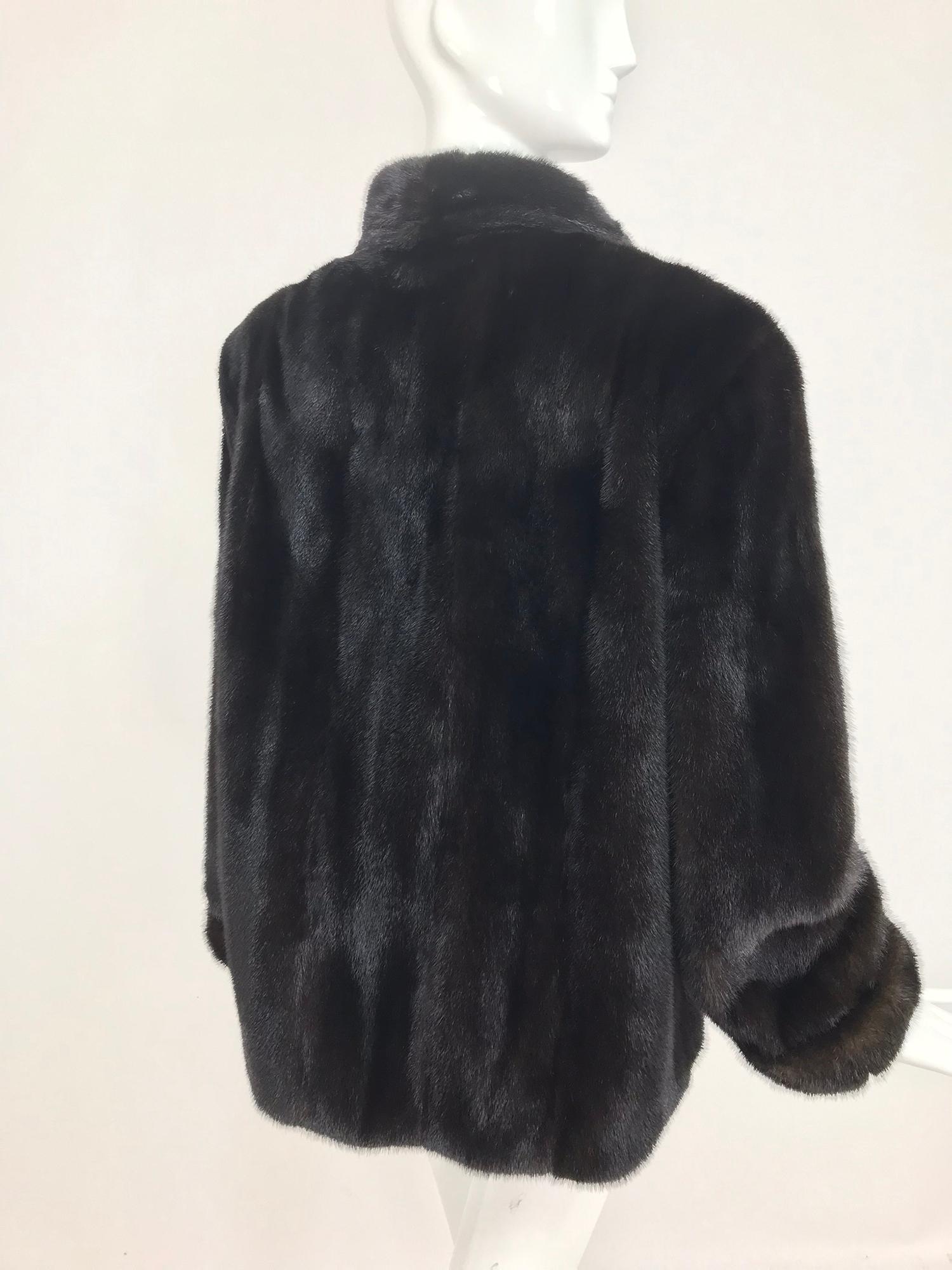 Nieman Marcus Black Mink Fur Jacket with Pom Pom Ties 10