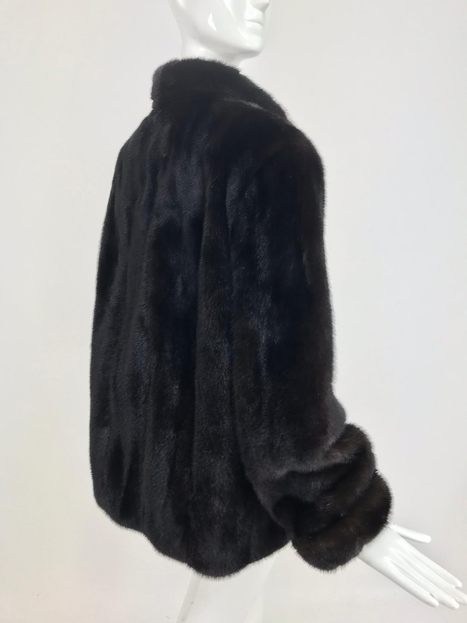 Nieman Marcus Black Mink Fur Jacket with Pom Pom Ties 11