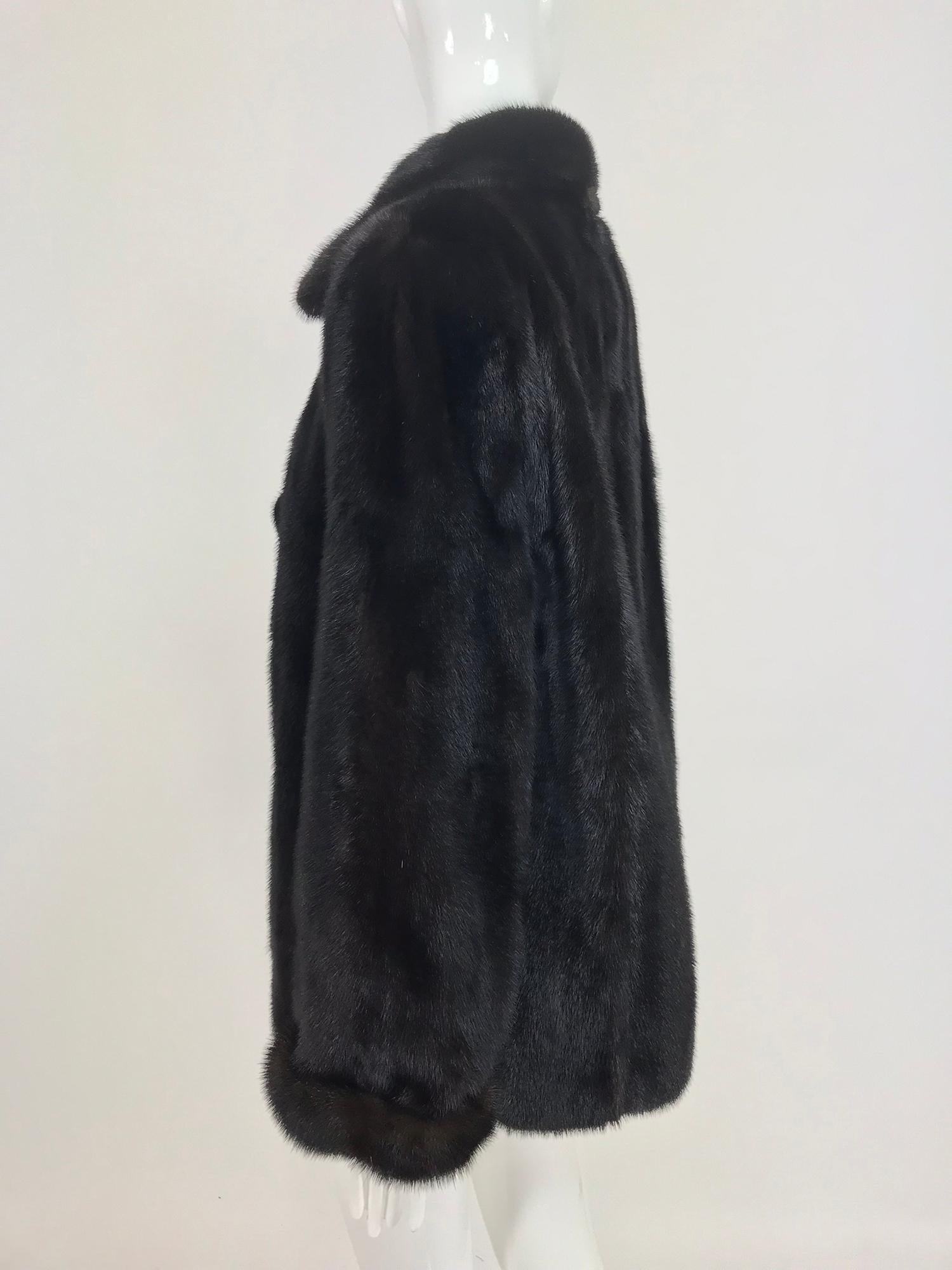 Nieman Marcus Black Mink Fur Jacket with Pom Pom Ties 4