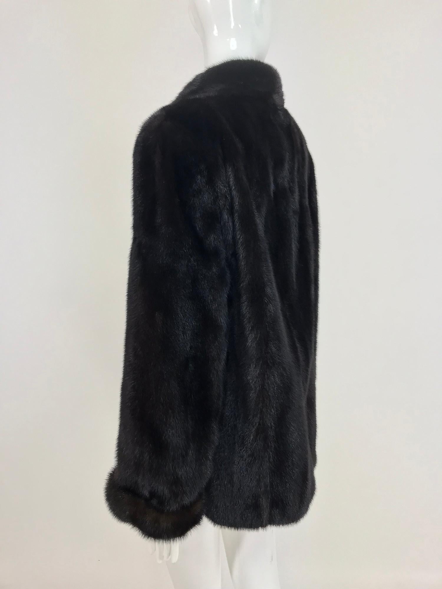 Nieman Marcus Black Mink Fur Jacket with Pom Pom Ties 5