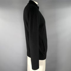 Veste zippée en cachemire tricoté noire NIEMAN MARCUS, taille XL