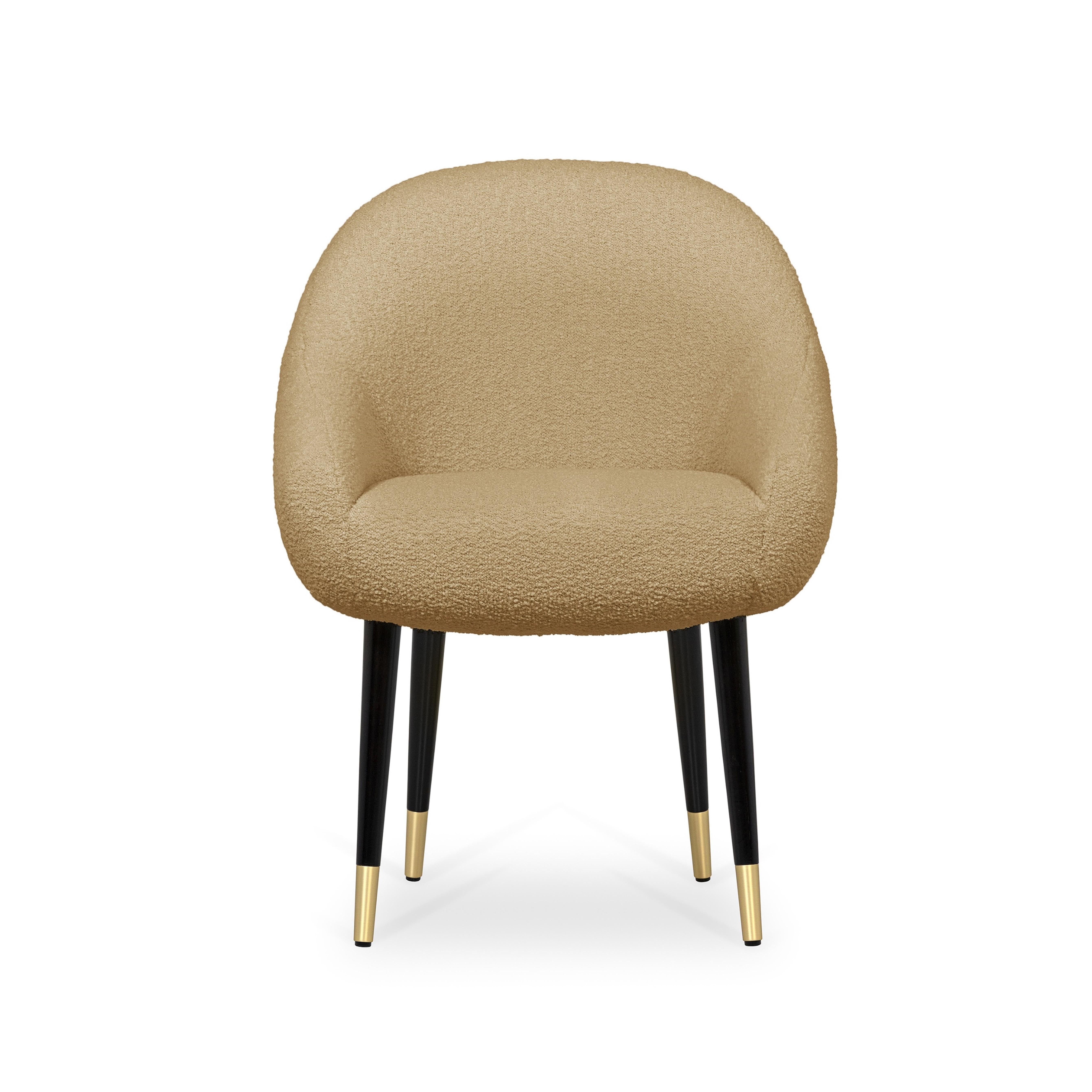 Modern Niemeyer Dining Chair, Bouclé and Brass, Insidherland by Joana Santos Barbosa For Sale