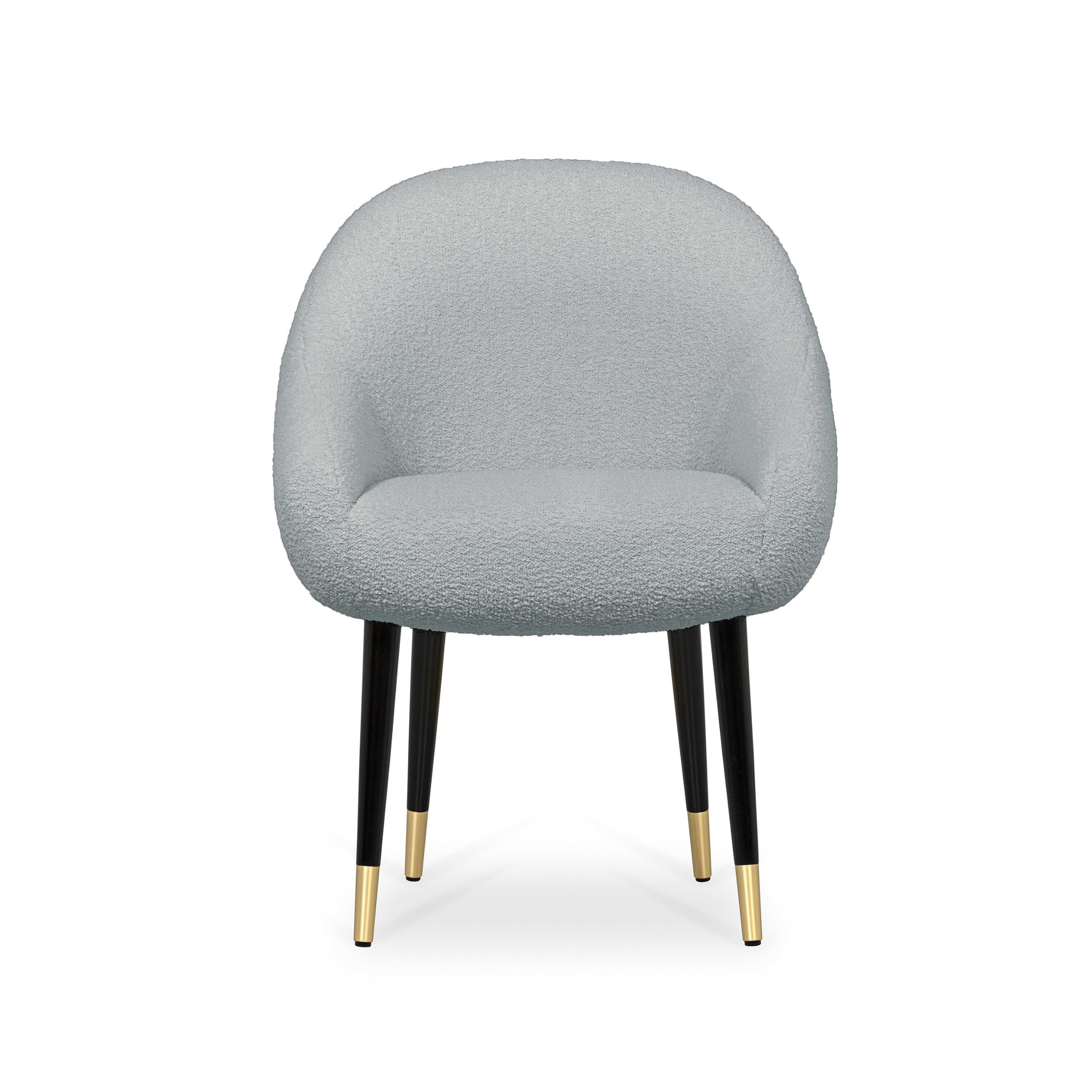 Modern Niemeyer Dining Chair, Bouclé and Brass, Insidherland by Joana Santos Barbosa For Sale